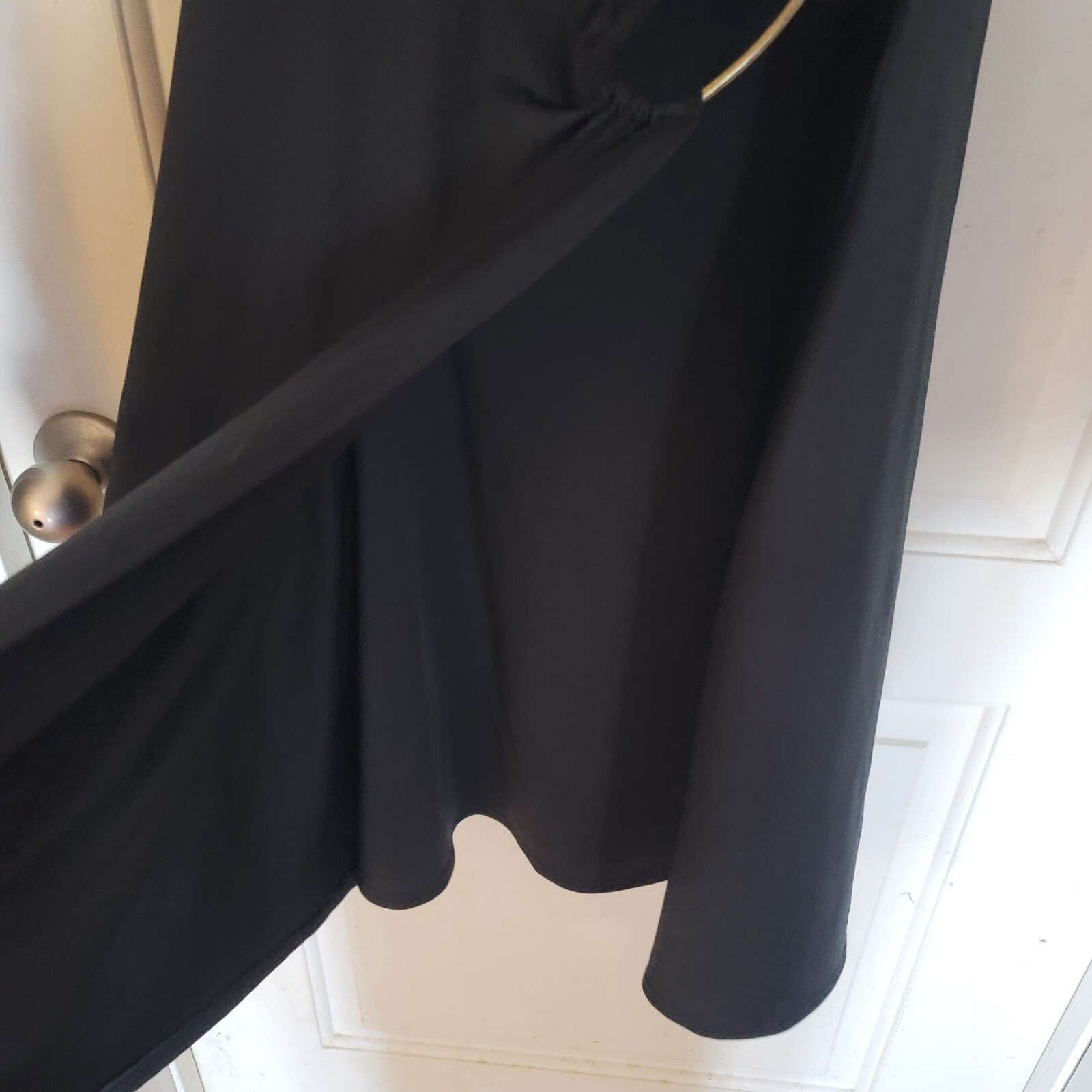 Vintage Black „Faux” Fake Wrap Dress Short Sleeve TOUCHE’ Size Large Office