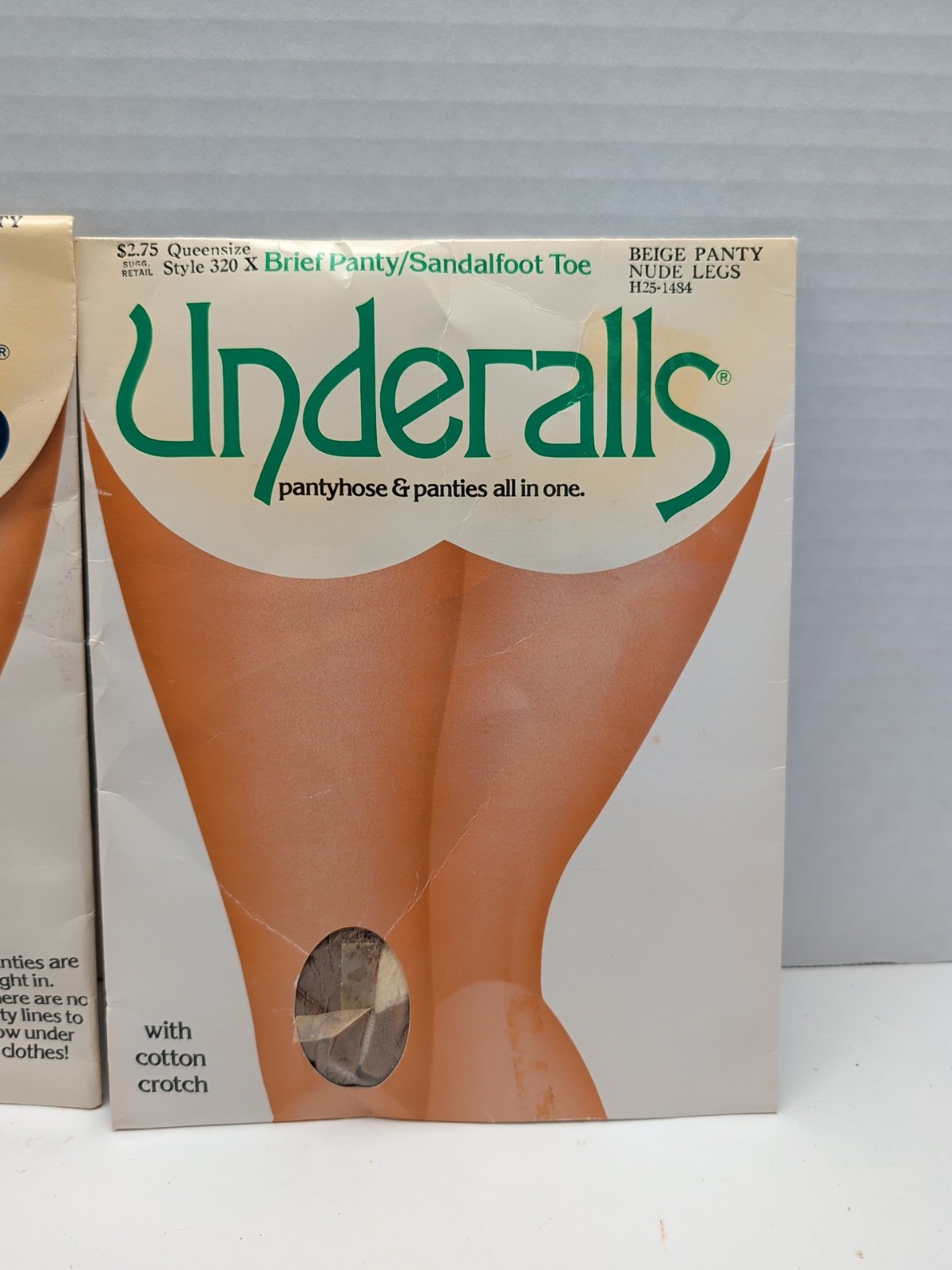 Vtg Underalls Pantyhose Queen 310X Beige Brief & Nude Legs NOS Lot Of 2