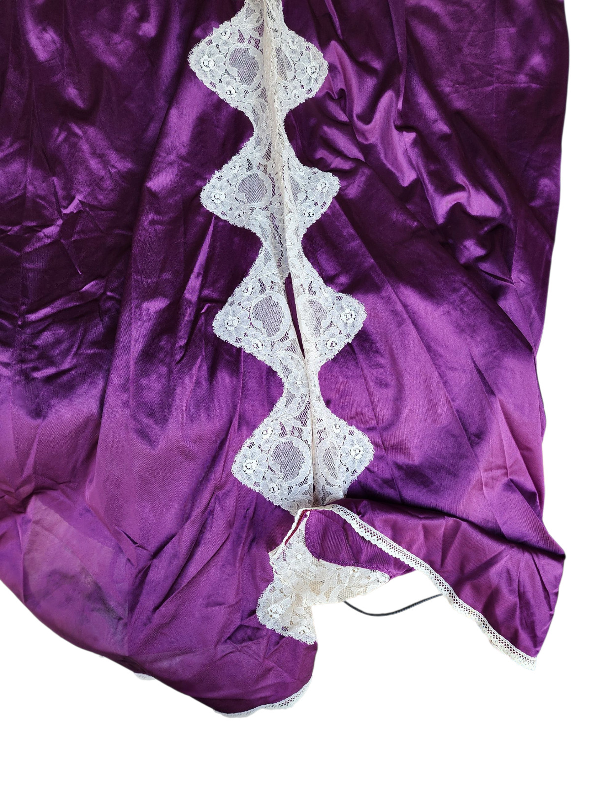 Vintage Royal Purple Robe Nightgown Nylon Tricot 2X 80s Glam Rock