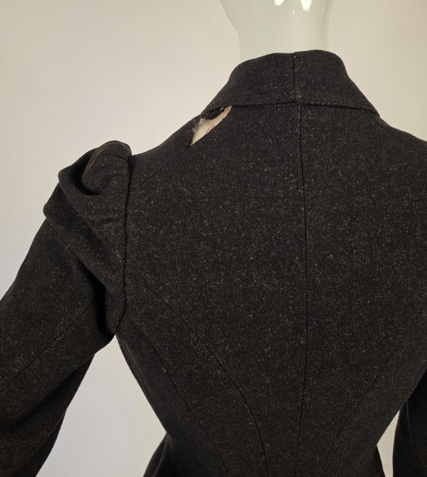 XS ANTIQUE EDWARDIAN WOOL RIDING JACKET W ORIGINAL LONDON LABEL