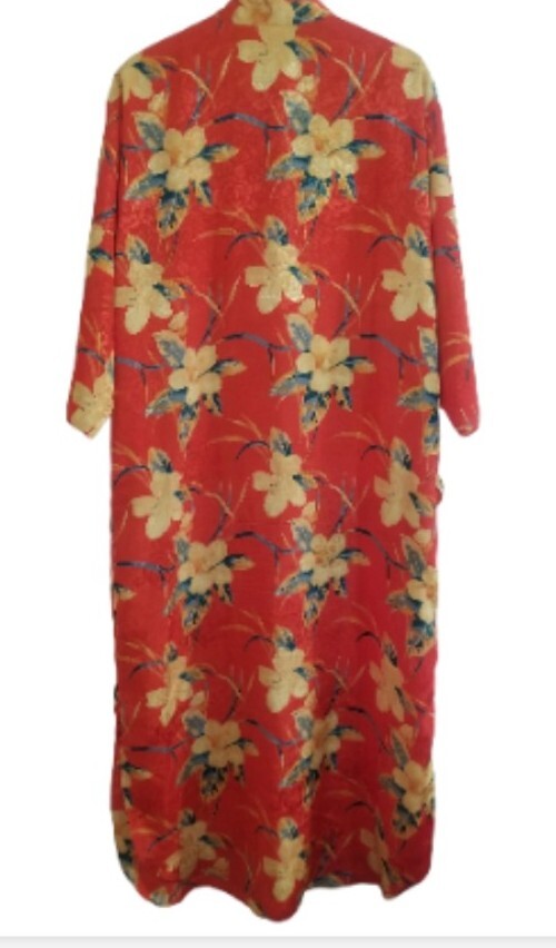 Vintage Lord & Taylor Floral Zip Up Oversized Kaftan Dress Size Medium
