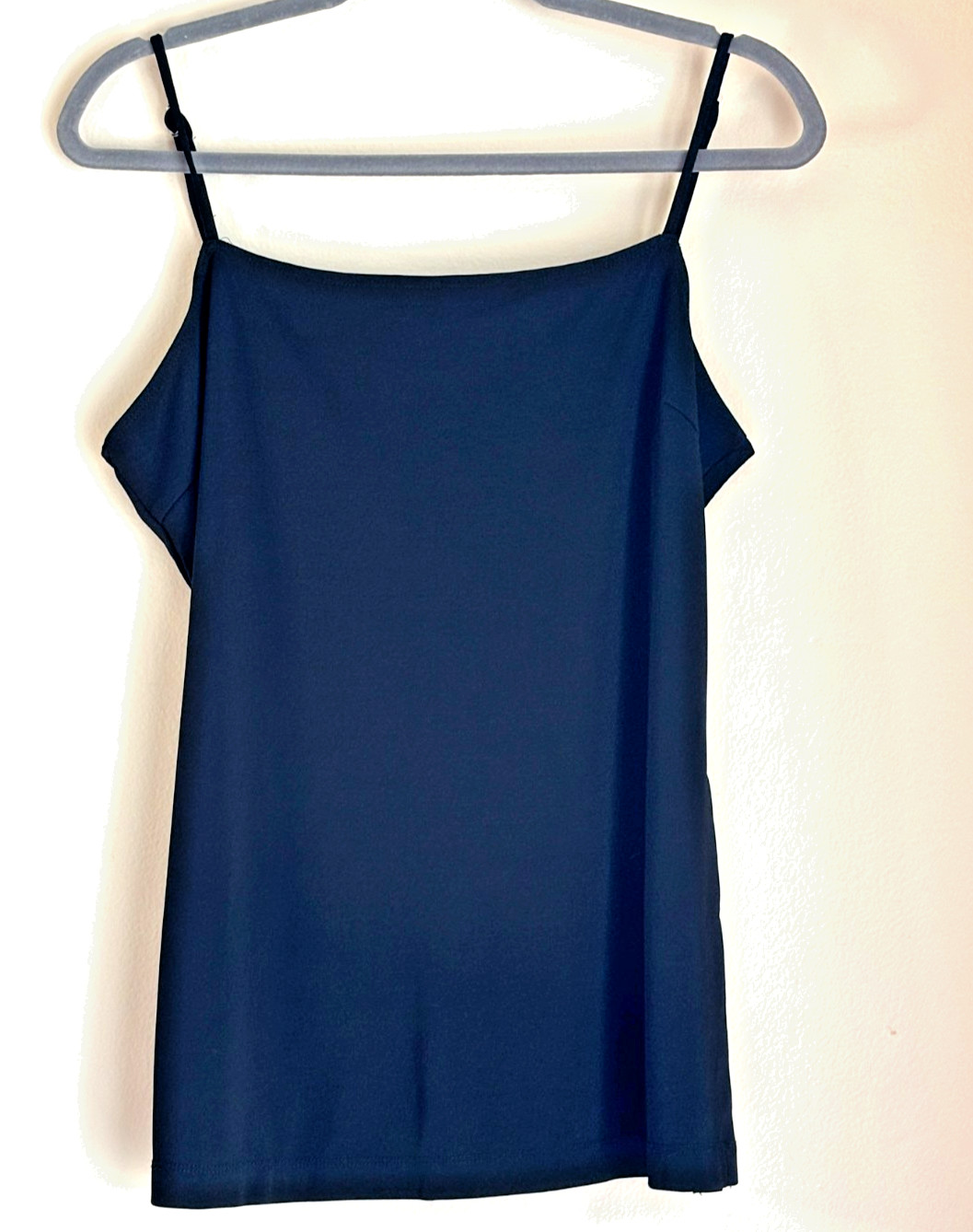 VTG Y2K Moda International Black Tank Top Scoop Neck Side Slits Women’s Large
