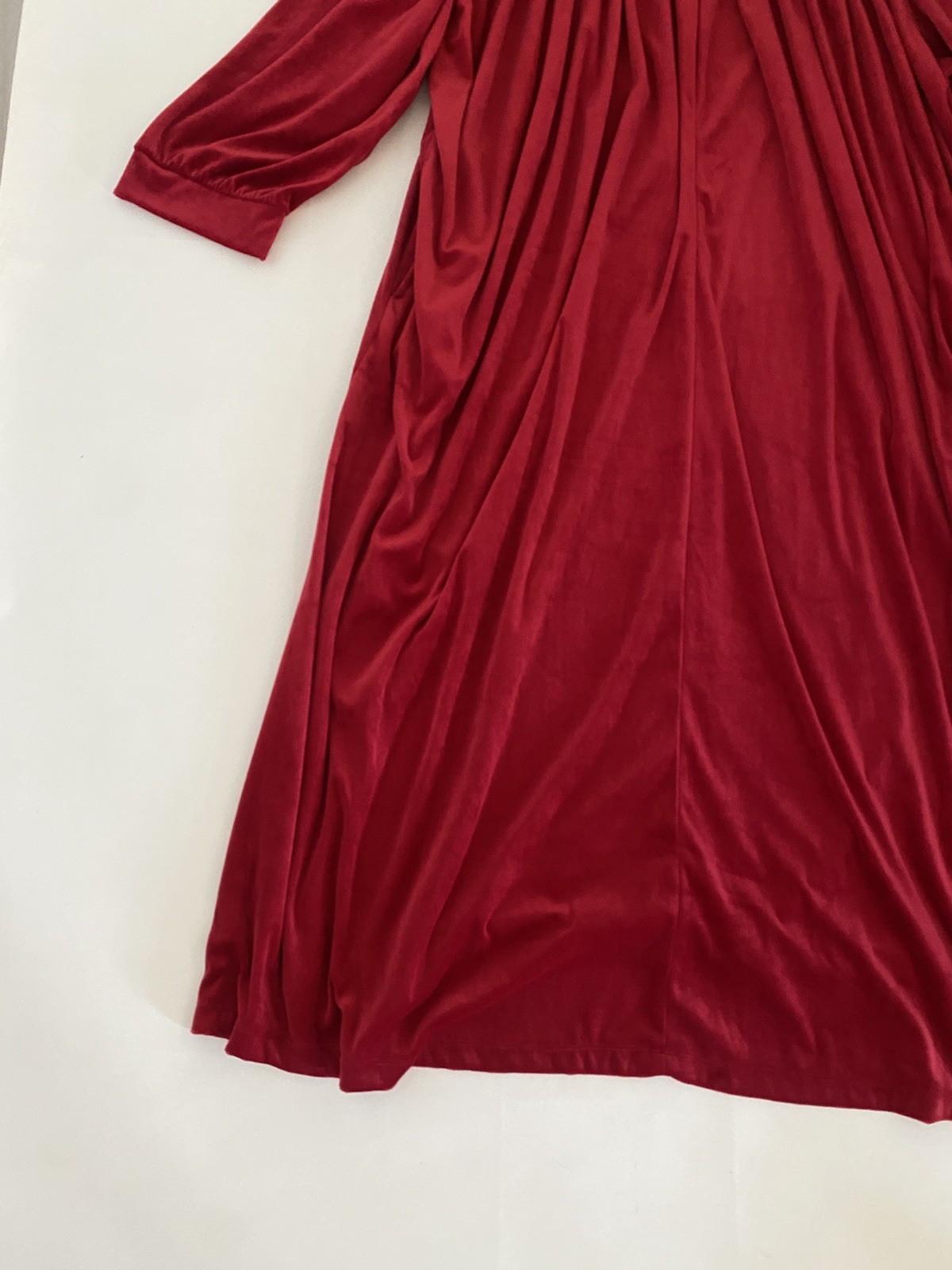 Vintage 90s Robe House Dress Red Heavy Velvet Only Necessities Sz 5X 38 / 40 EUC