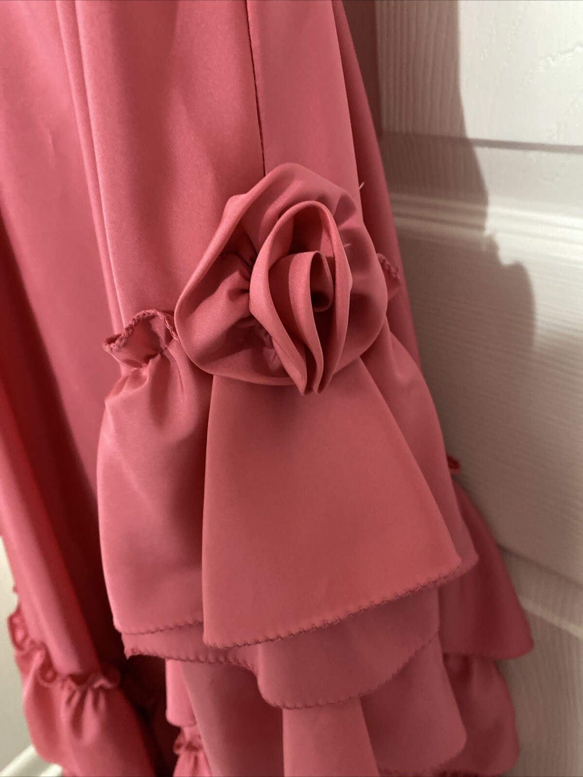 VTG International Ladies Garment Workers Union Dress Pink Formal Ruffle Size 5