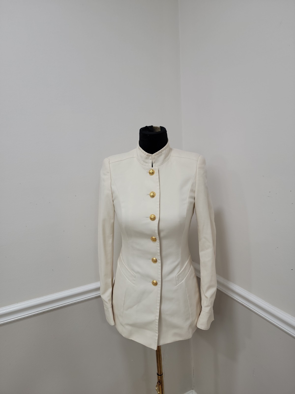 VTG Escada Margaretha Ley Ivory 100% New Wool Old Money Equestrian Blazer EU 34