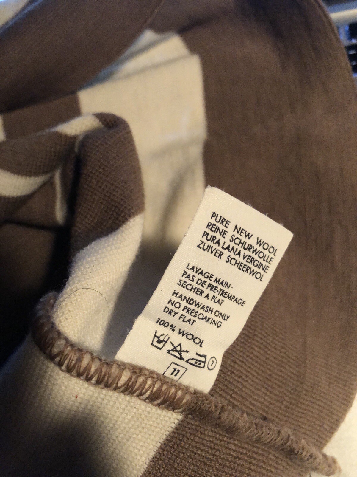 BERNARD PERRIS PARIS Vintage Beige WOOL DRESS Sz 42 – L
