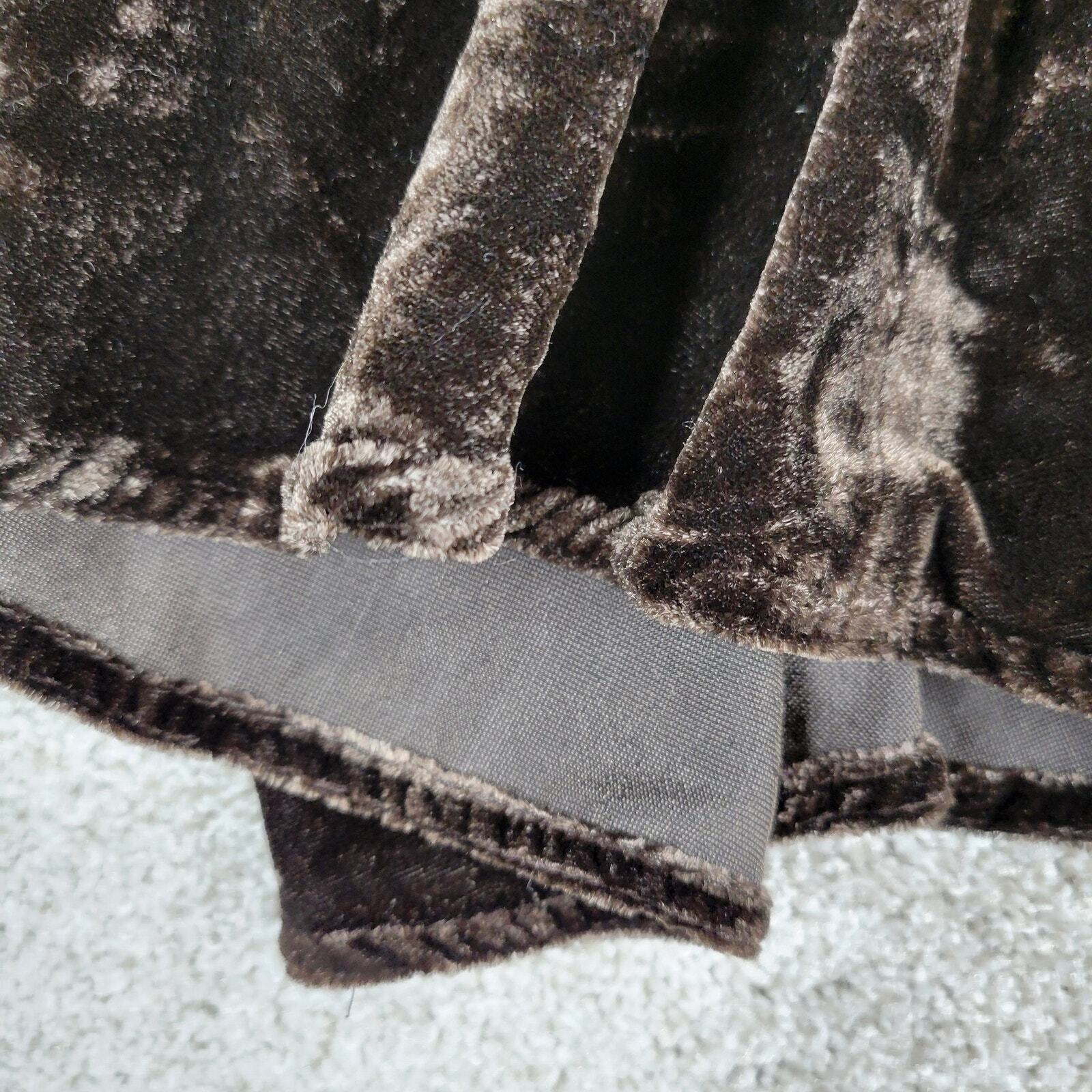 VTG John Paul Richard Velvet Skirt Womens 6 Brown Burnout Drop Waist Pleated Y2K