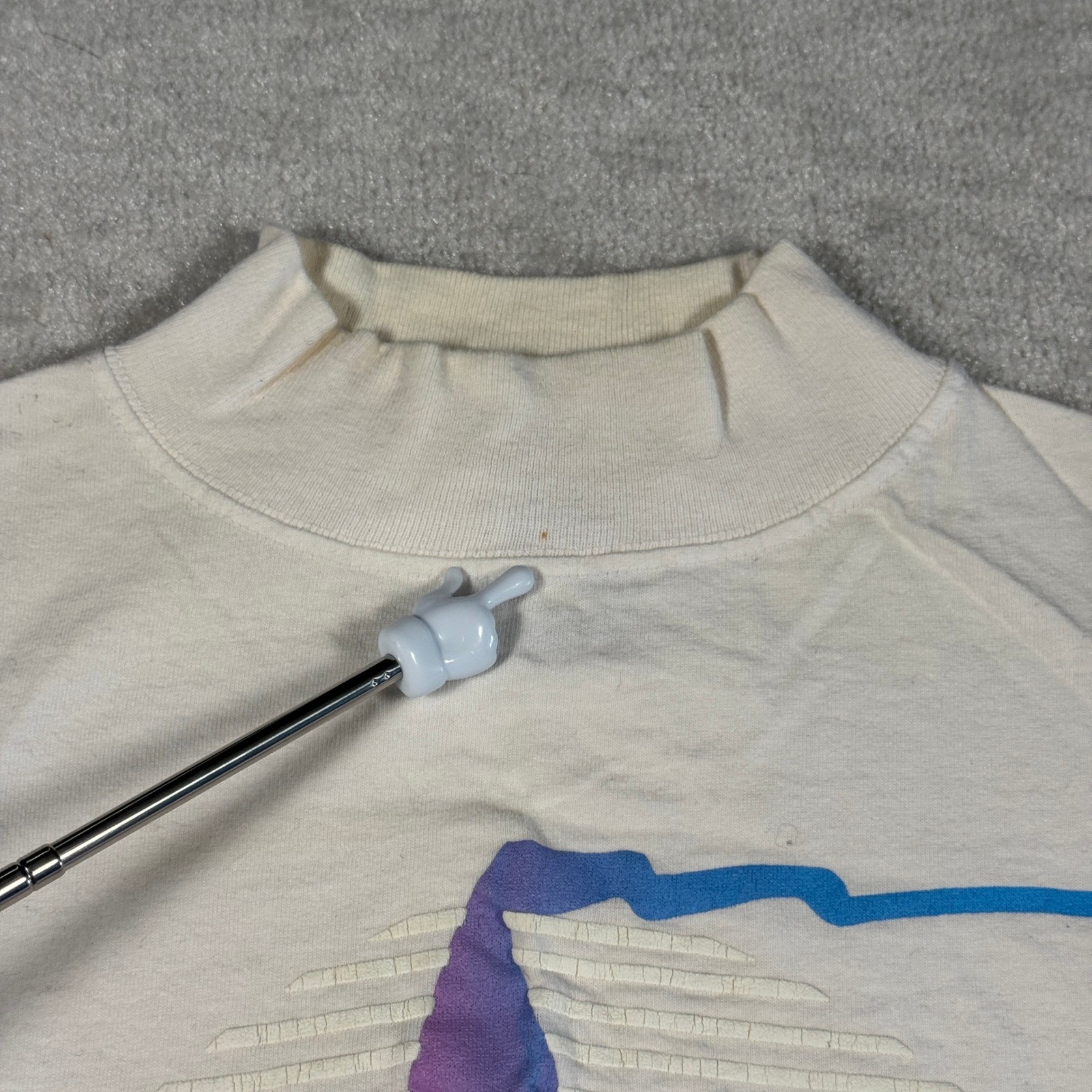 Vintage Madison Sailing Mock Neck Long Sleeve T-Shirt XL White 90s Made in USA