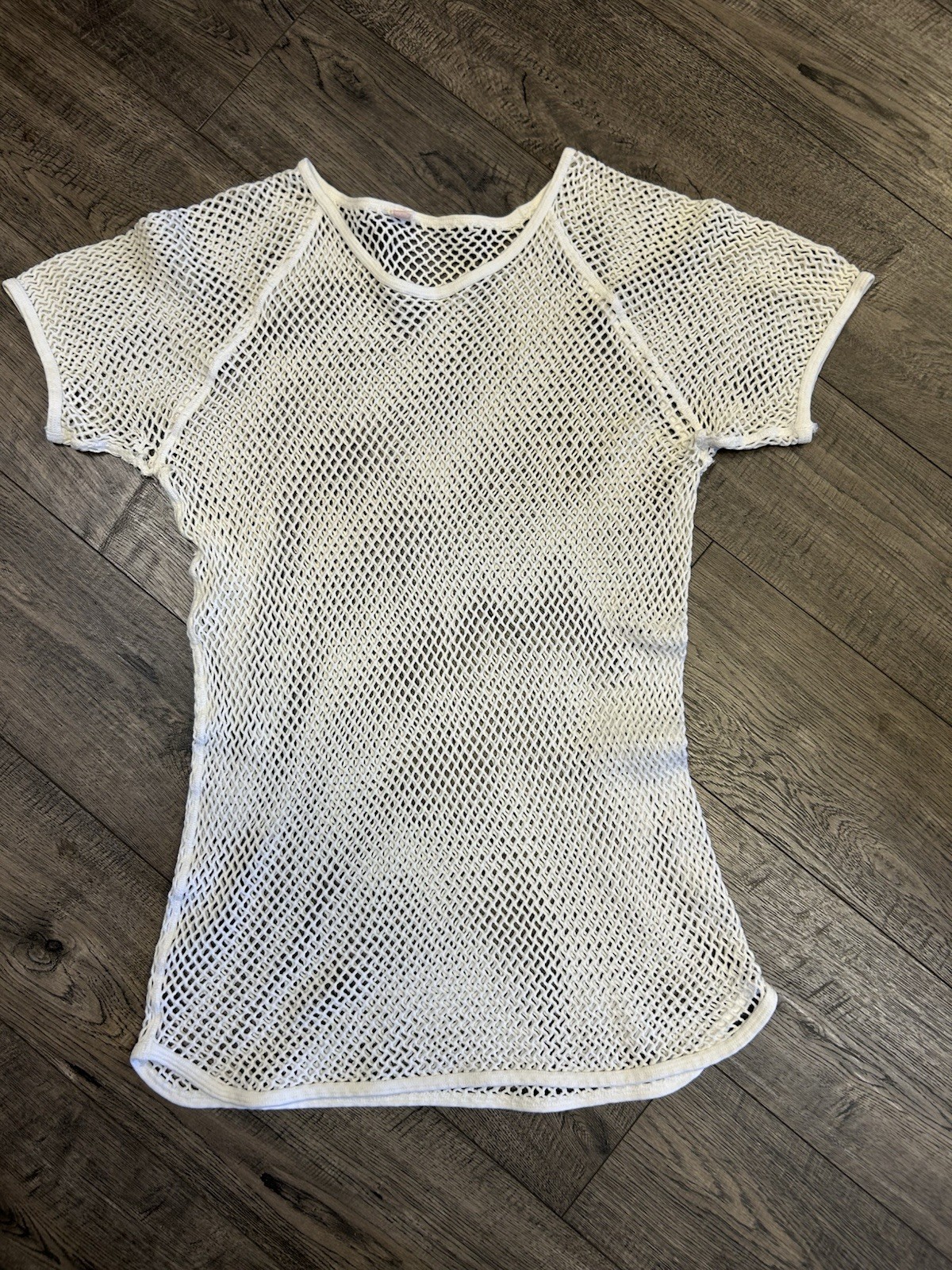Vintage 1960’s 70’s Aksla Norway Fishnet Fisherman Top Shirt Made In Norway Sz L