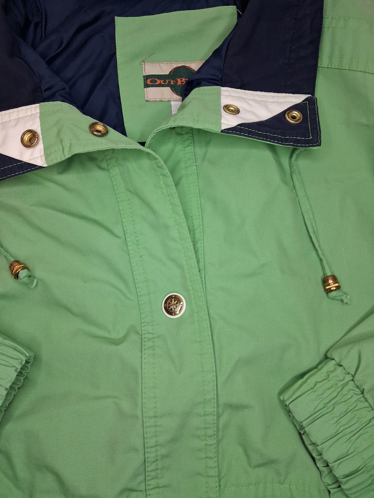 Out Brook Women’s Vintage 80S jacket light green L Padded shoulders
