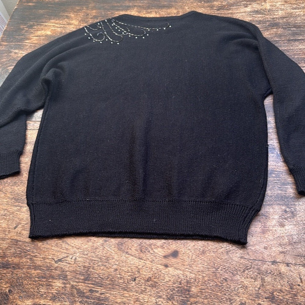 Draper’s & Damon’s pullover black beaded Sweater size extra Large long sleeve