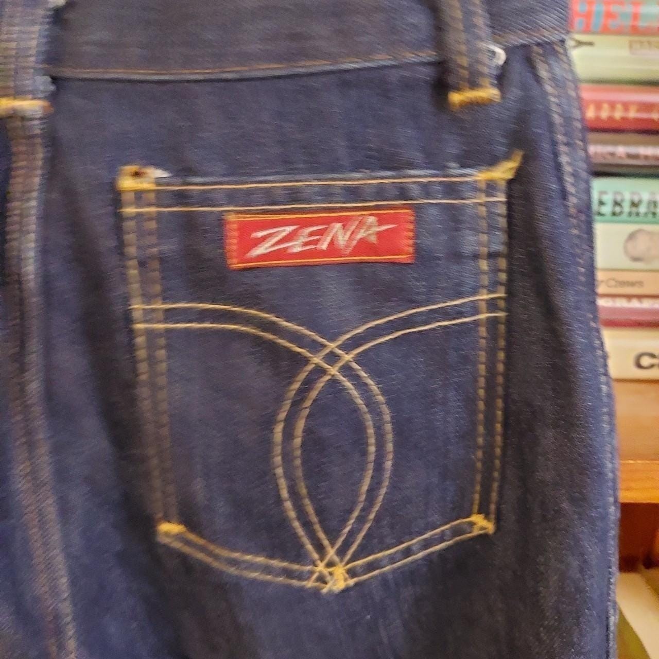 Vintage medium wash Zena denim jeans.