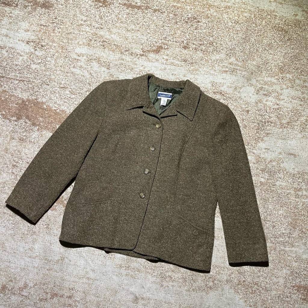 Vintage 1990s Pendleton Classic Wool Blend Blazer Jacket Women’s Size 16 USA Mad