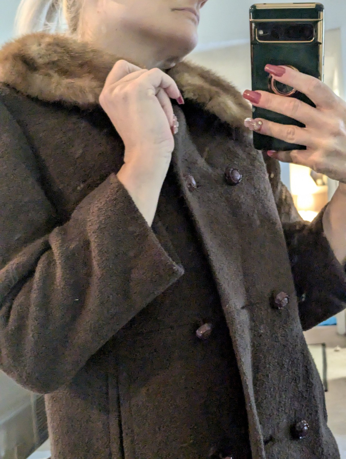 Joseph Horne Vintage Wool And Fur Collar Coat