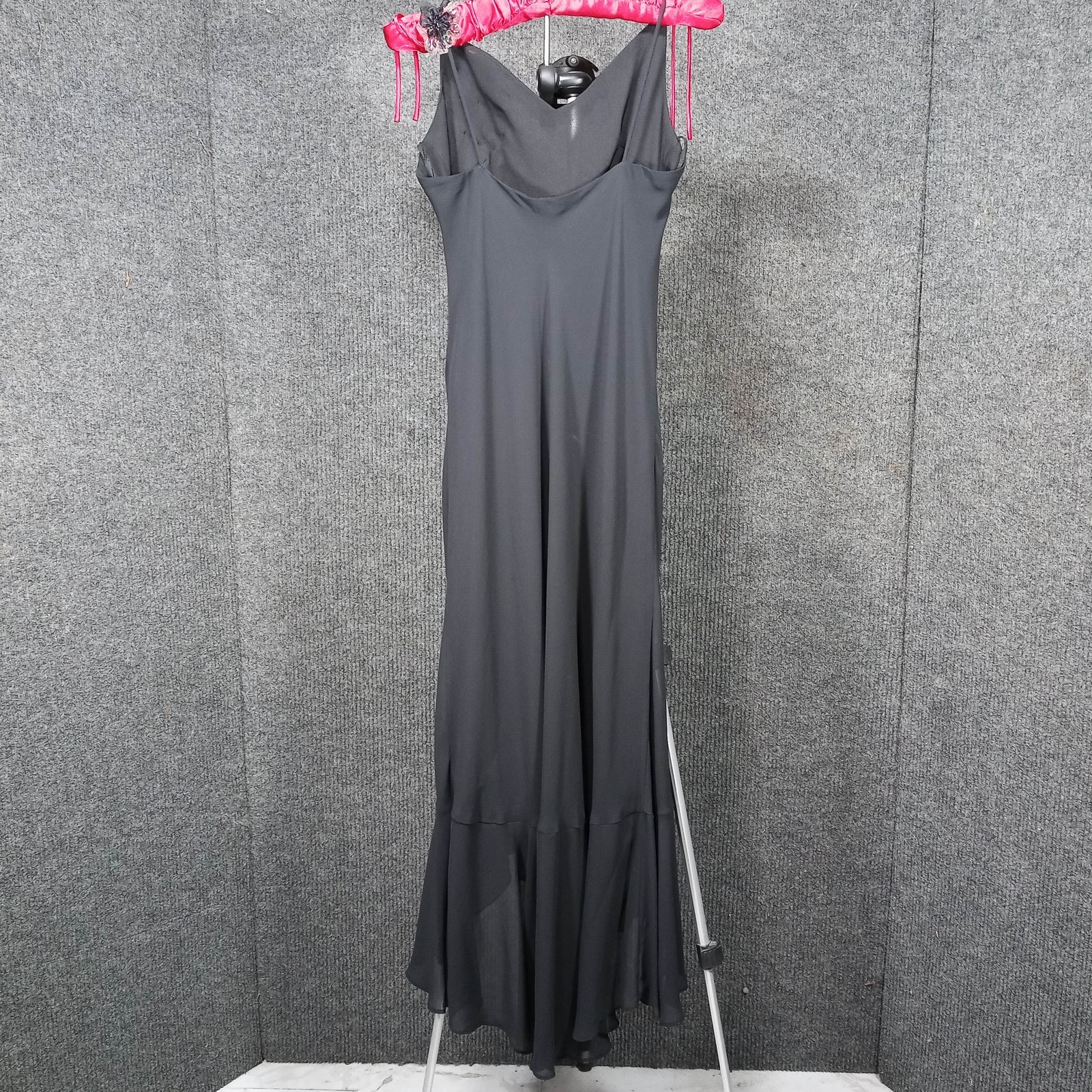1970s Vintage Black Rayon Flapper Style Vintage Dress
