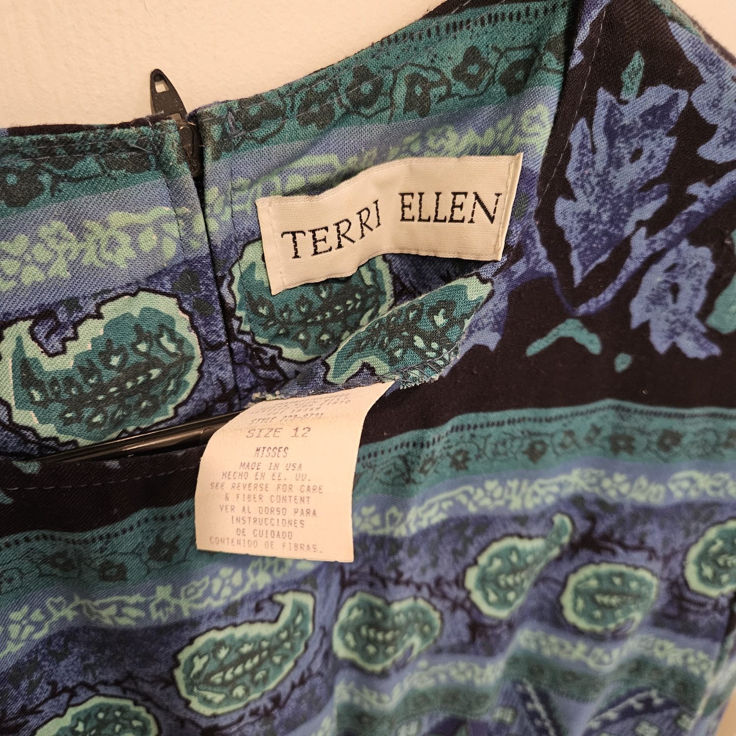 Vintage Terri Ellen Size 12 Dress Made in USA