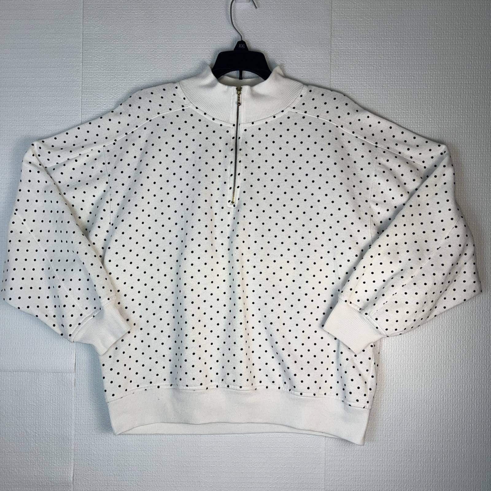 Vintage 80s/90s Woman’s Trend Basics Polka Dots Sweater Half-zip Design Sz Large