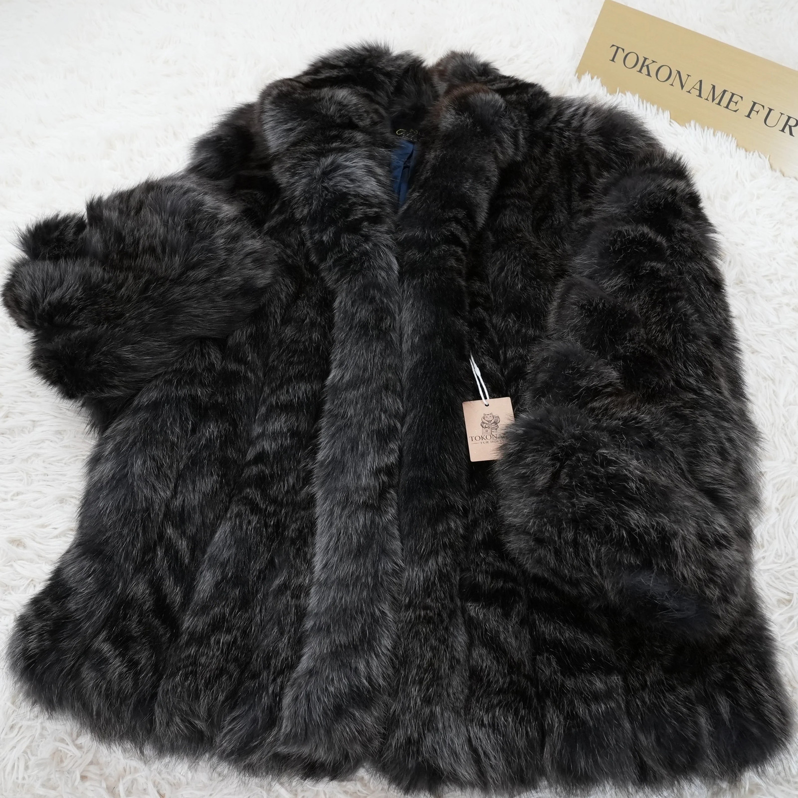 Design Dyed SAGA FOX Blue Fox Coat Black / Gray – Vintage Fur Japan