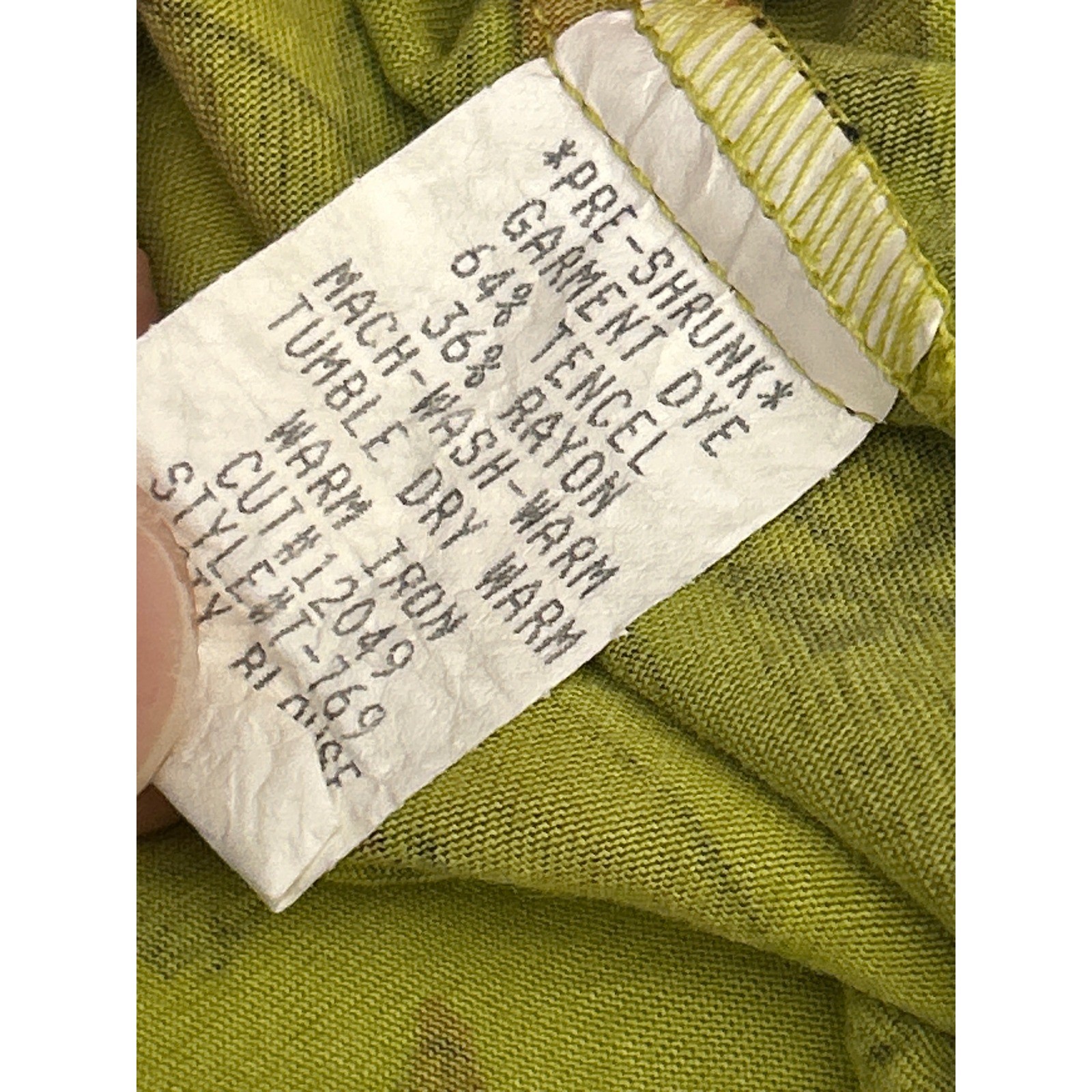 90s Tianello Button Up Shirt Japanese Art Print Geisha Chartreuse Green Medium