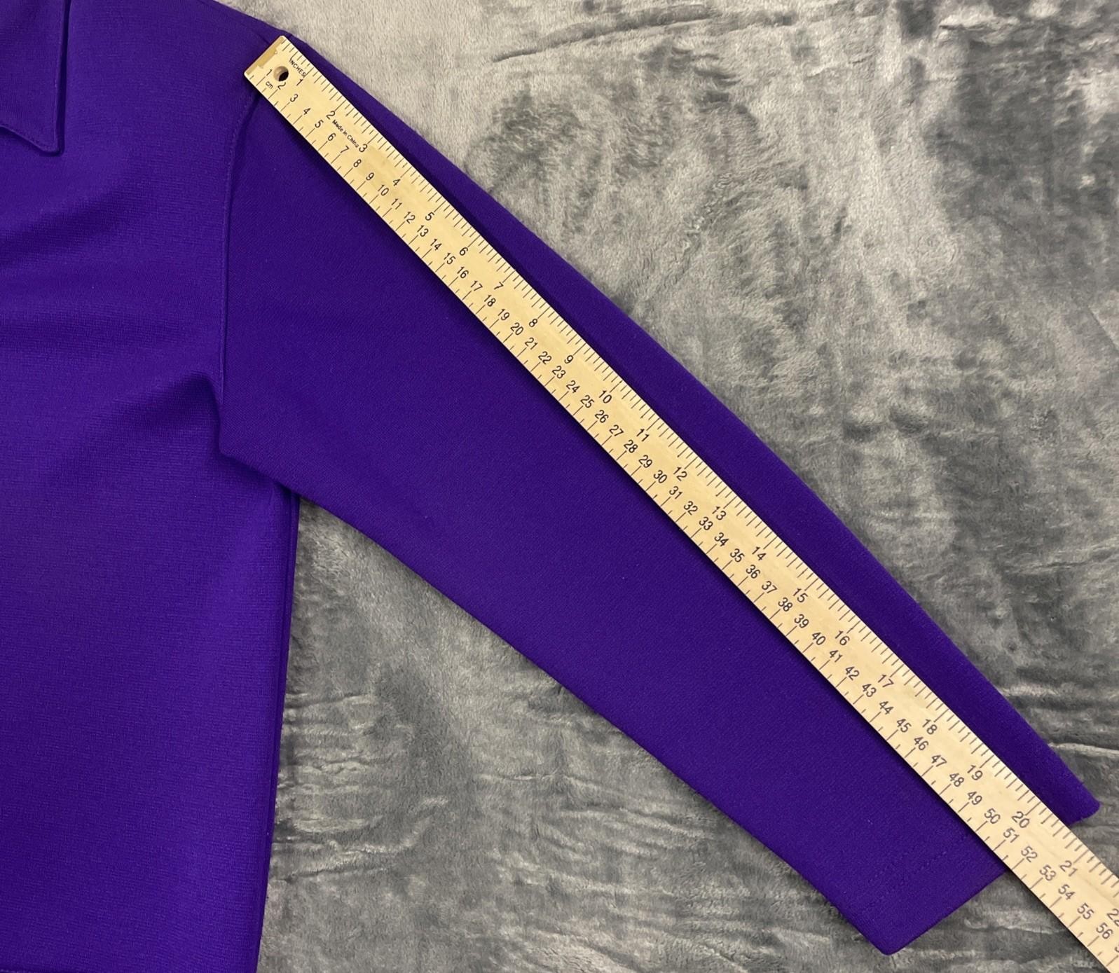 Vintage CLIO Purple Knit 2 Pc Suit Set Jacket Pants Women Small Made USA EUC