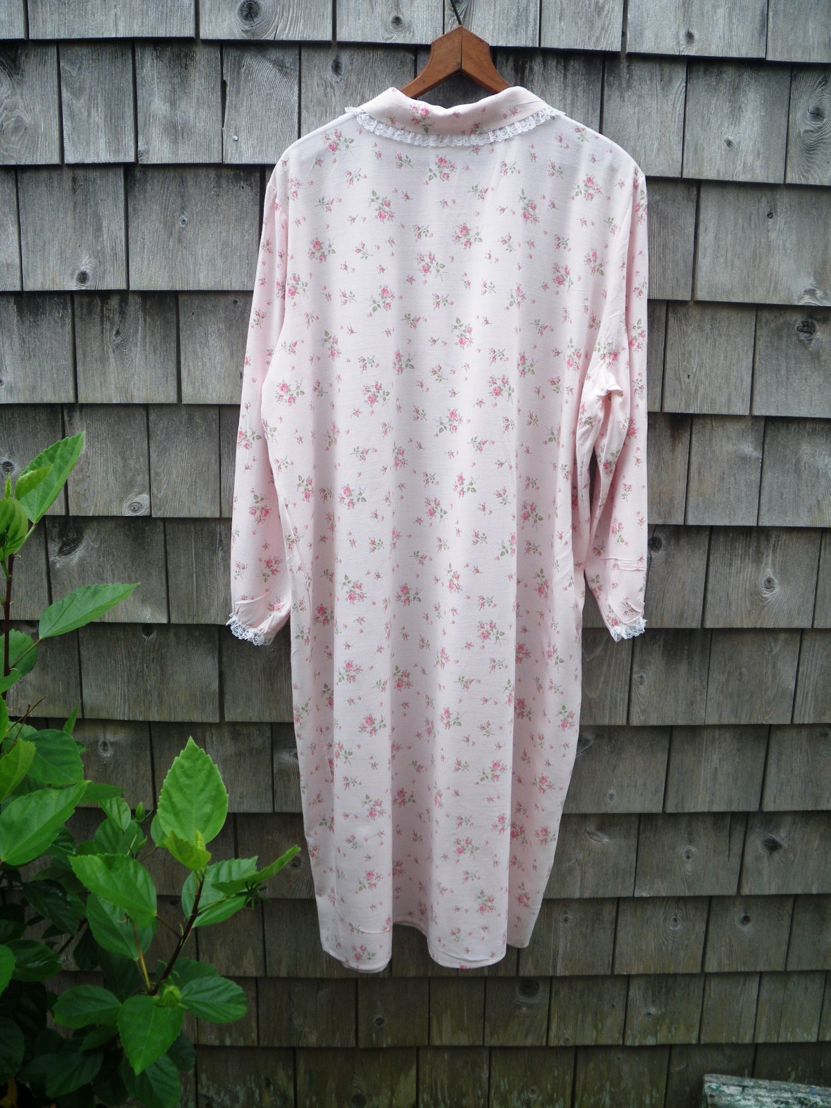 VTG 50s Rembrandt Nightgown Pink Floral Grannycore Dainty Nap House Dress Medium