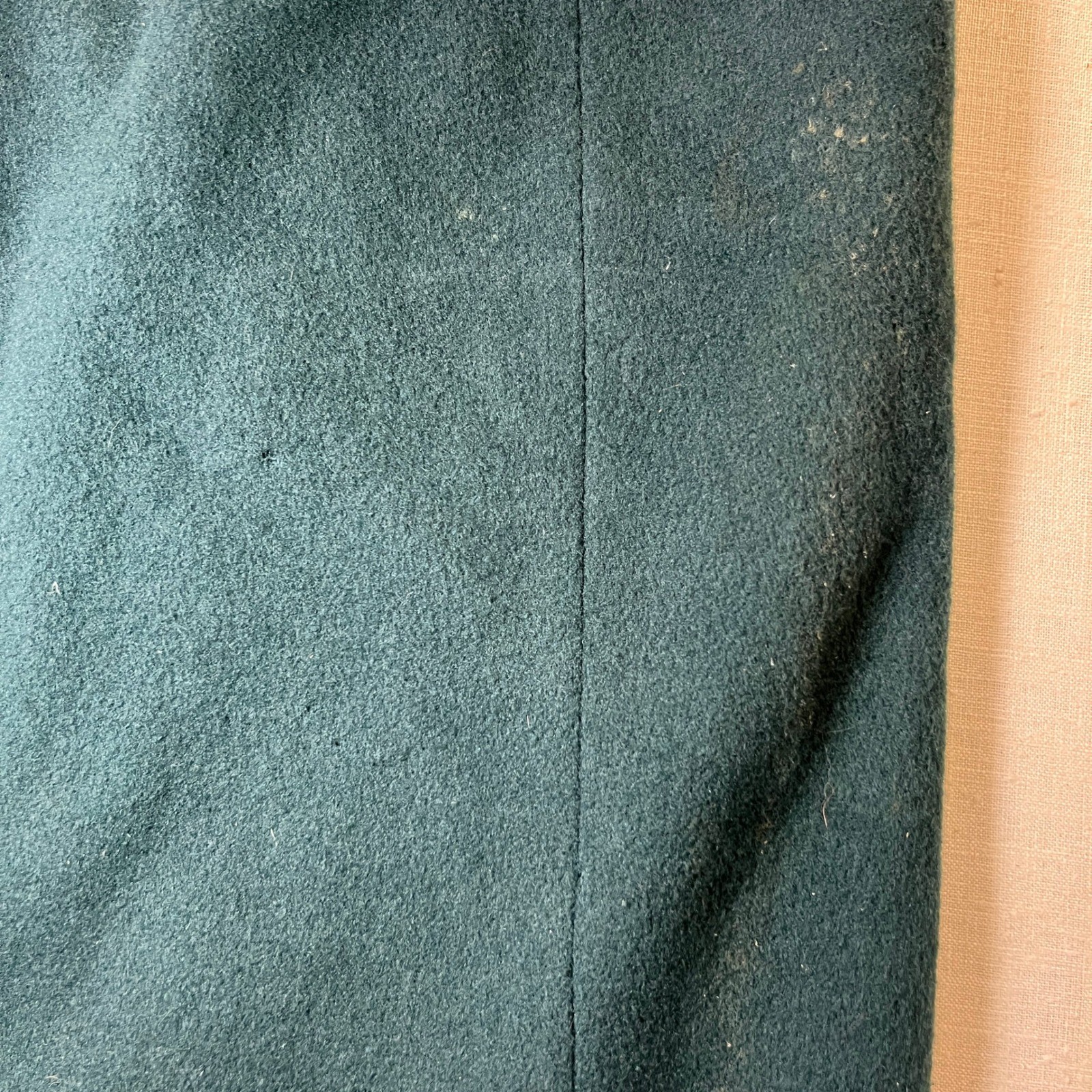 VTG Forecaster Wool Trench Coat Womens 8 Long Green Button Front Overcoat USA