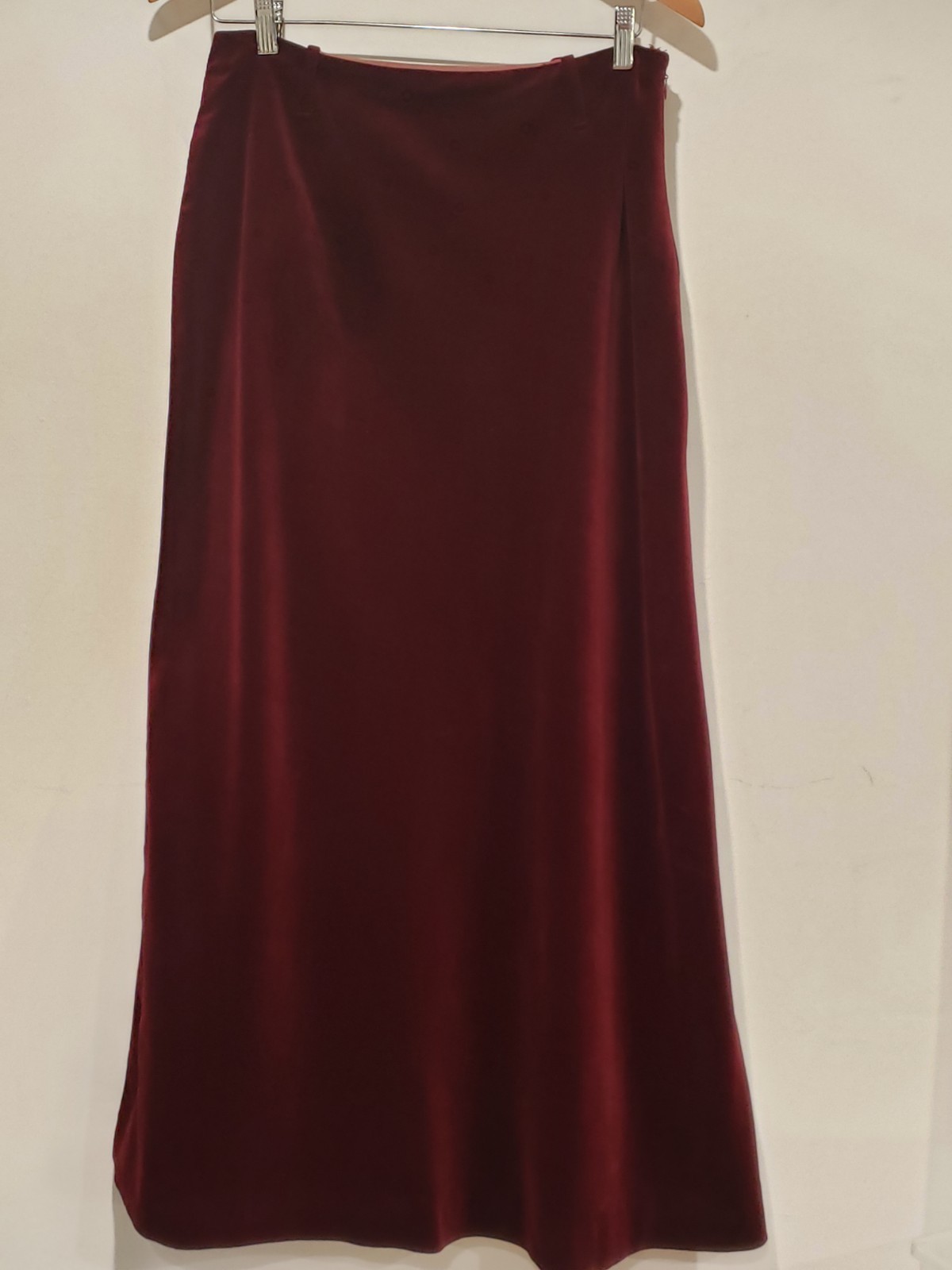 Vintage 1970s Ah! Austin Hill Full-Length A-Line Velvet Evening Skirt Sz 16 Wine