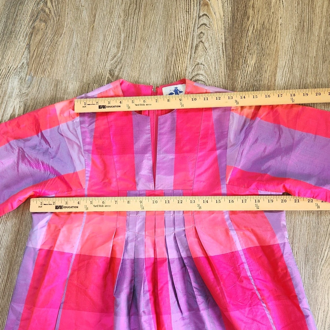 Vintage Jim Thompson Siamese Trader Thai Silk Belted Madras Kaftan Dress M 60s