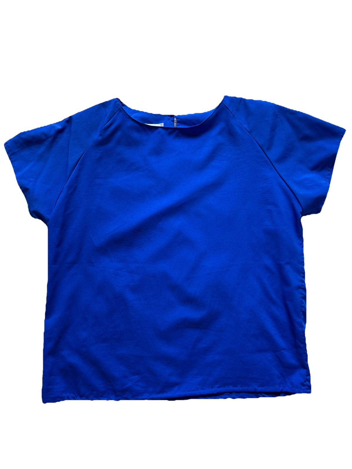 VTG 80’s Impressions Of California Women Top Sz M Blouse Blue Silky NICE!