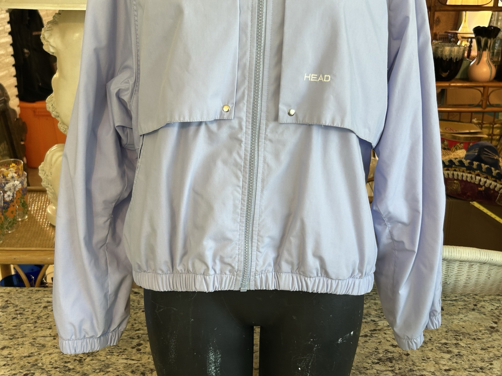Vintage Head Sports Wear Periwinkle Blue Ski Windbreaker Jacket Petite L Large