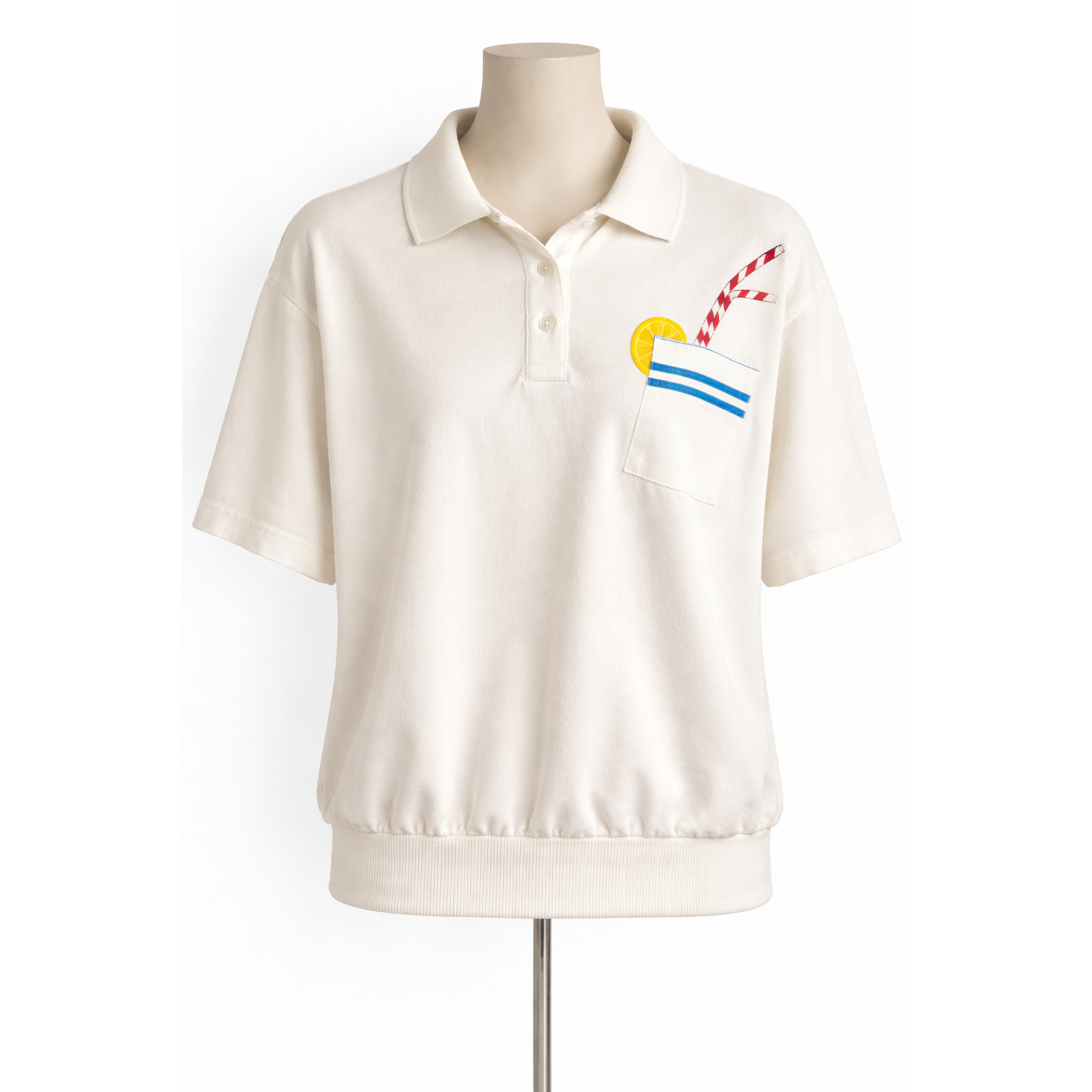 Vintage 80s Novelty Soda Graphic Polo Retro Americana Resort David Peet L