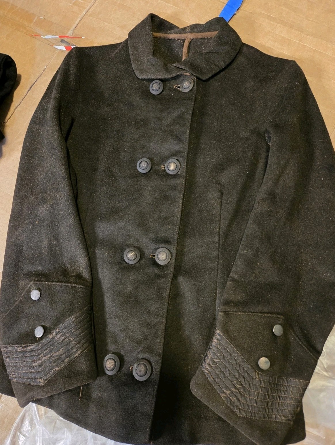 Antique Victorian Woman’s Military Style Overcoat w/ Oringal Buttons