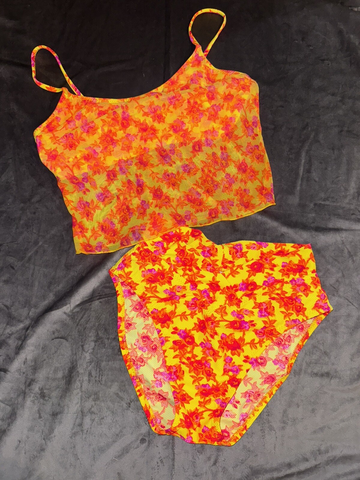 VINTAGE CALIFORNIA WAVES S orange/yellow Small Bottom / Large Top