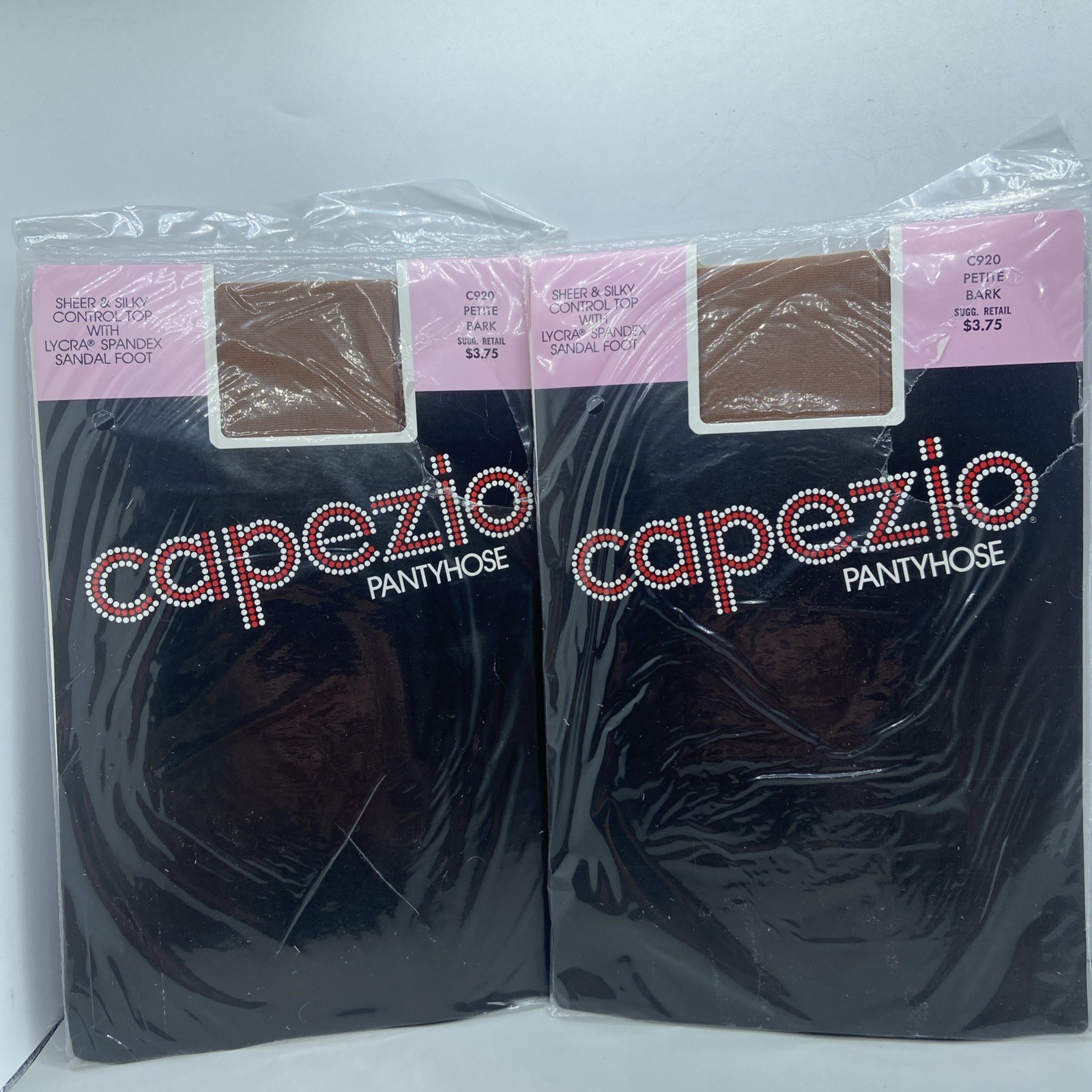 2 – VTG Nos CAPEZIO Pantyhose Sheer & Silky Nylon Spandex – Bark sz Petite S