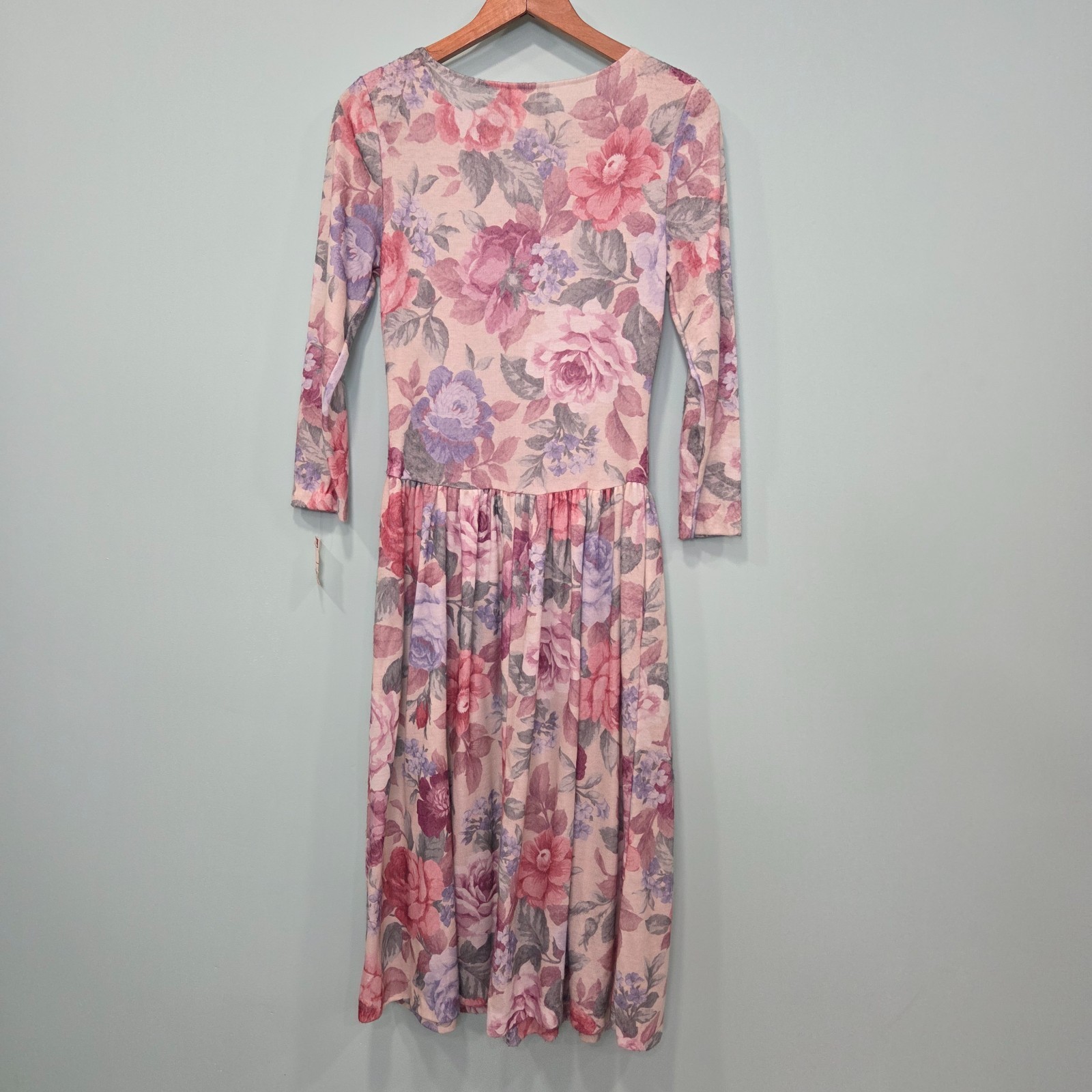 Vtg TIMELY TRENDS Cottagecore Tea Party Dress 80s Floral Festival Midi 9/10 NEW