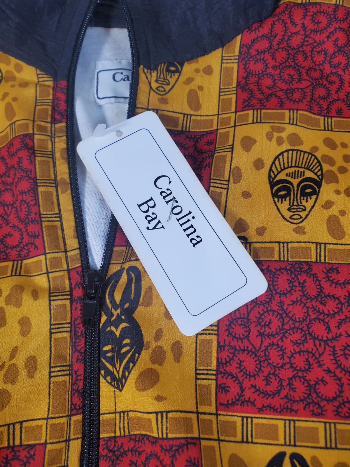 Vtg 1980s-1990s Colorblock Windbreaker Jacket By Erica Brooke African Tribal