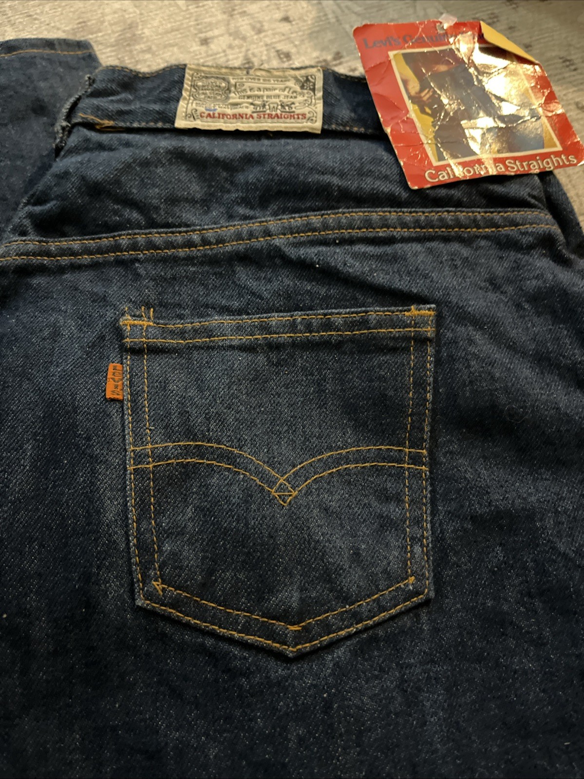 NOS VTG Women’s 70s Levi’s Denim California Straights Jeans 1970s 26 Orange Tab