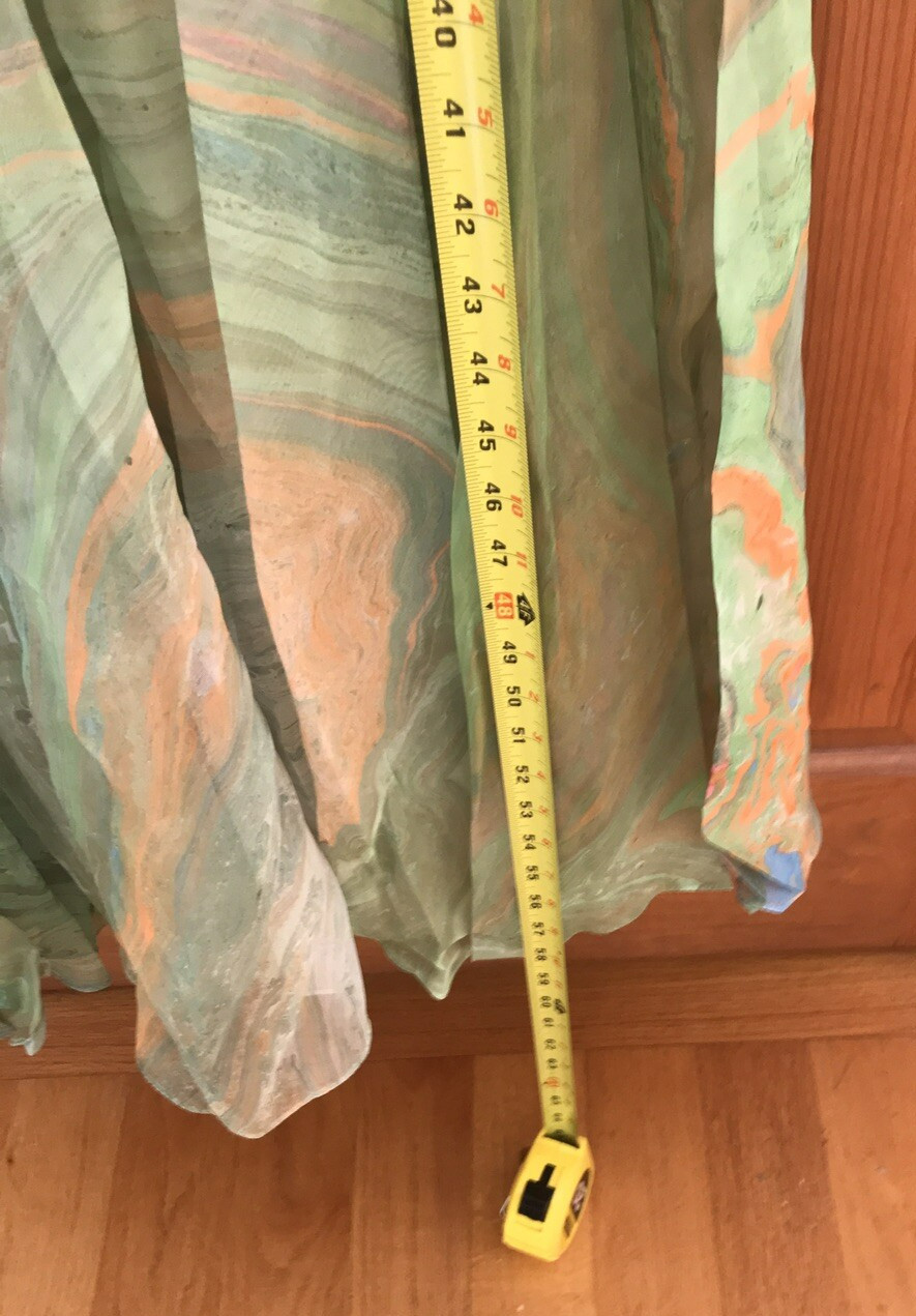 Vtge 1970s Sheer Designer dress Don Luis De Espana 12 Chiffon Angel Ruffles