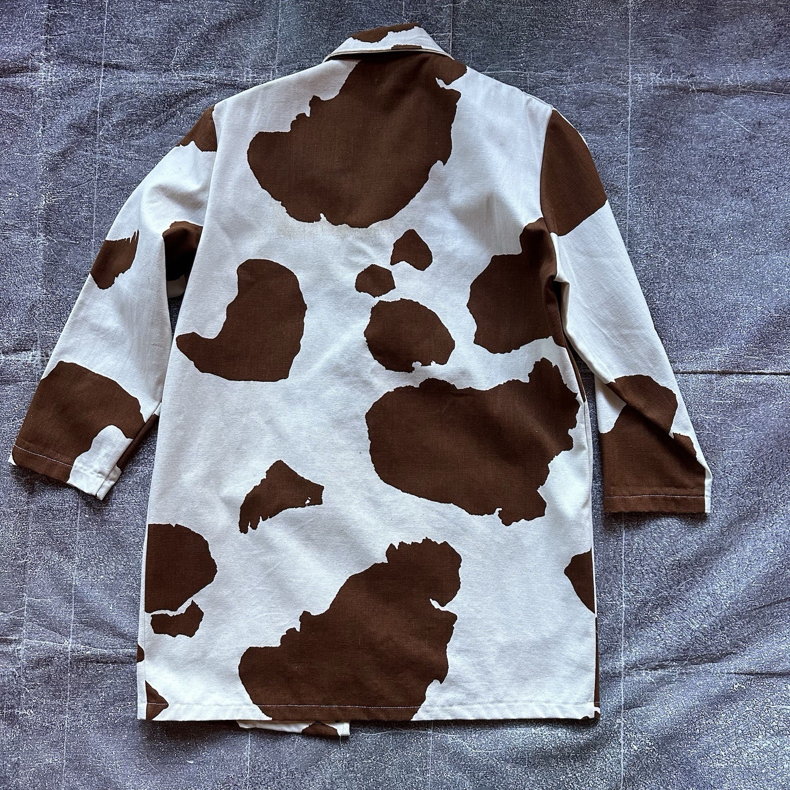 Women’s Vintage 80’s Alfredo’s Wife Cow Print Handmade Chore Coat Jacket Sz L