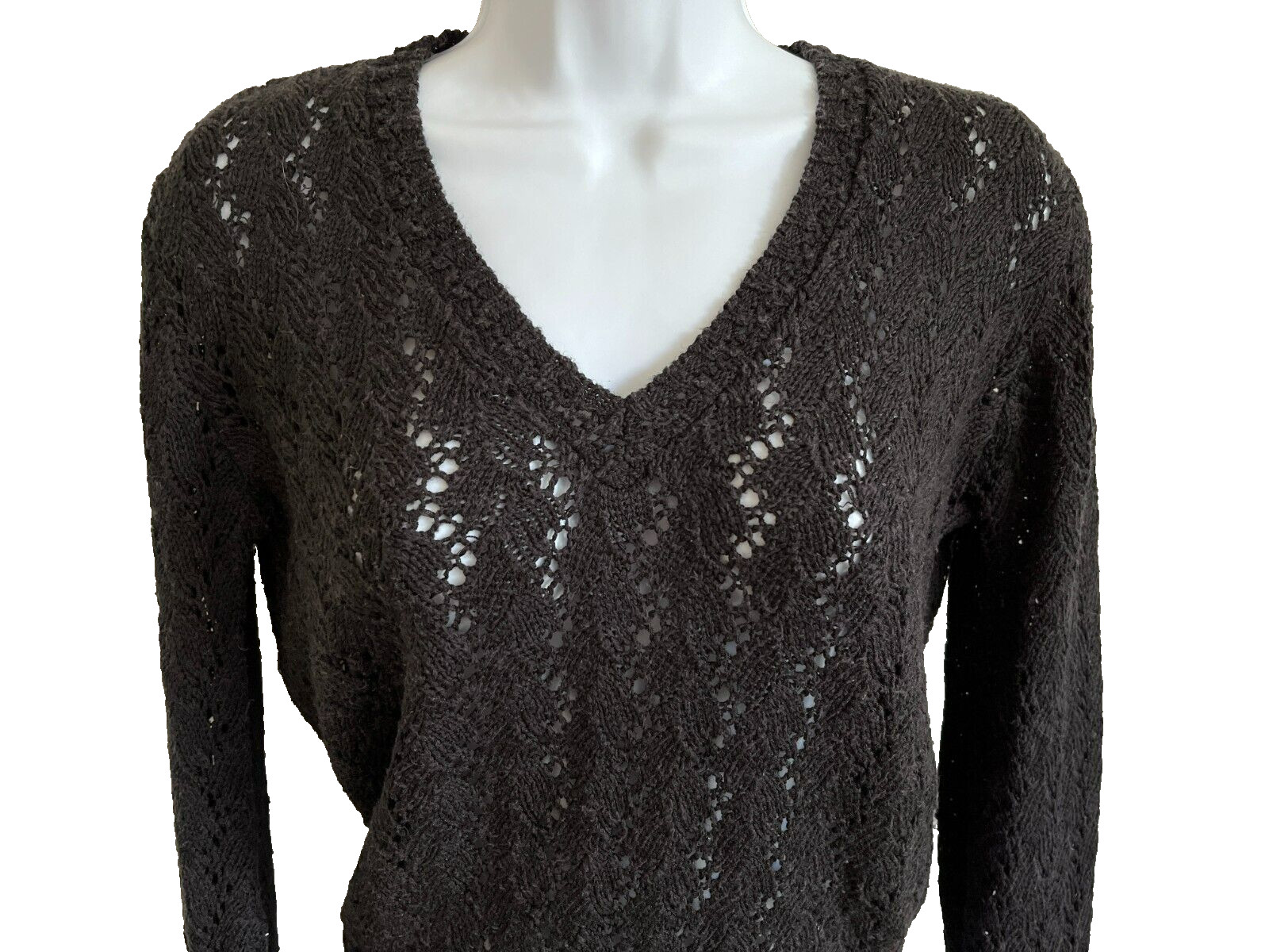 Beldoch Popper Size M Black Long Sleeve Knit Sweater Vintage