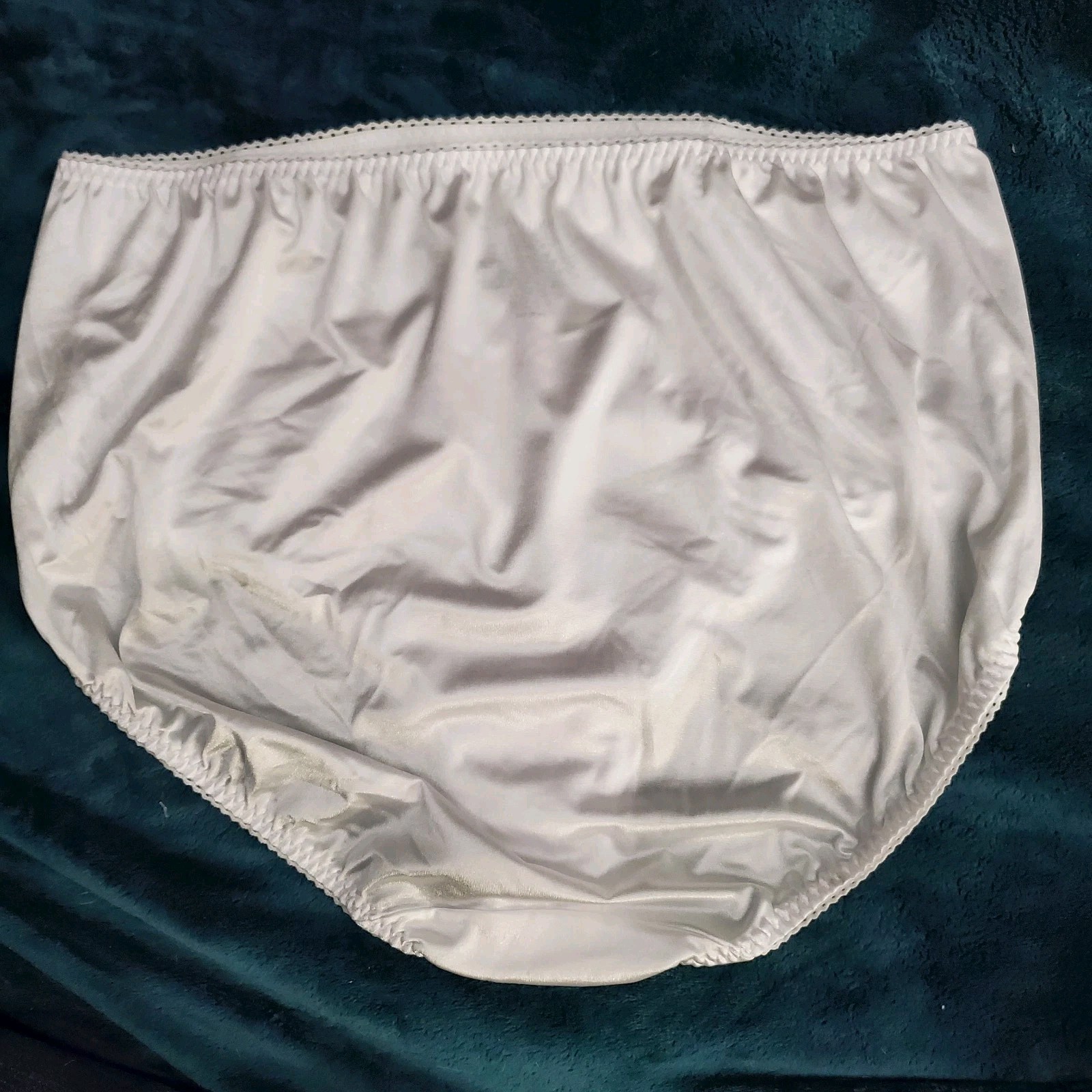 Vtg Sheer Panties Shiny Silky Nylon Gusset Plus Size 11 Sissy Sexy Granny Panty