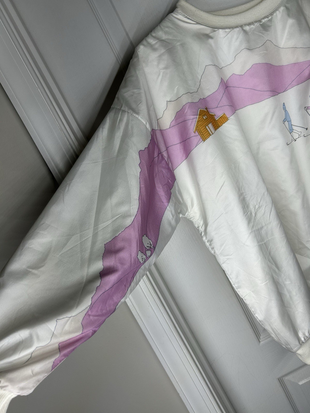 Vtg 80s Adidas Ski Sweatshirt M Silky Lined Retro Urban Athleisure Streetwear