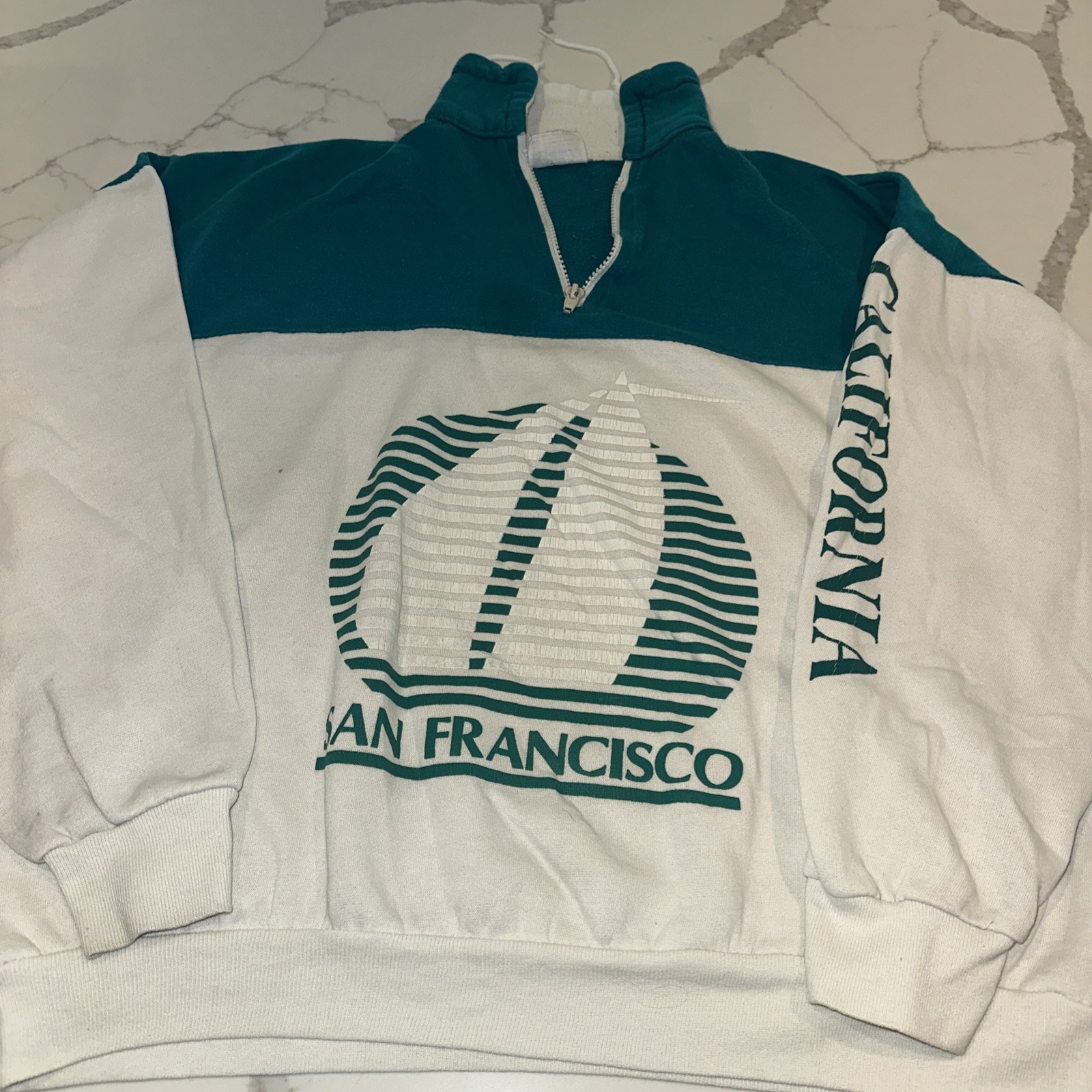 Vintage San Francisco Sail Boat Quarter Zip Pullover