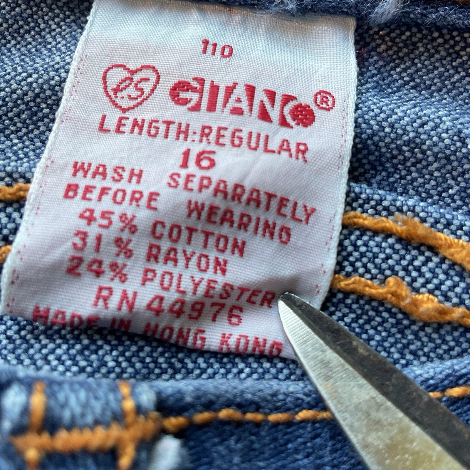 PS Gitano Basic Missy Denim 1980’s Jeans 16 VTG Dark Wash Center Crease Retro!
