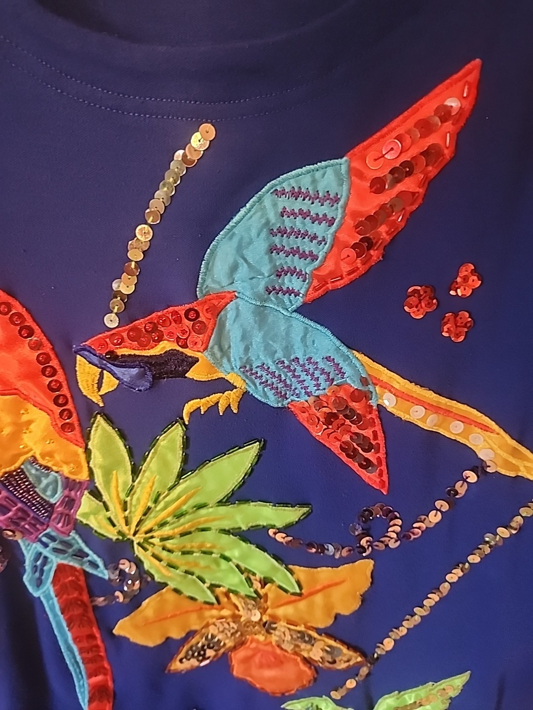 1990s Victoria Harbour Tropical Parrot Resort Birds Vacation Maximalist Shirt PL