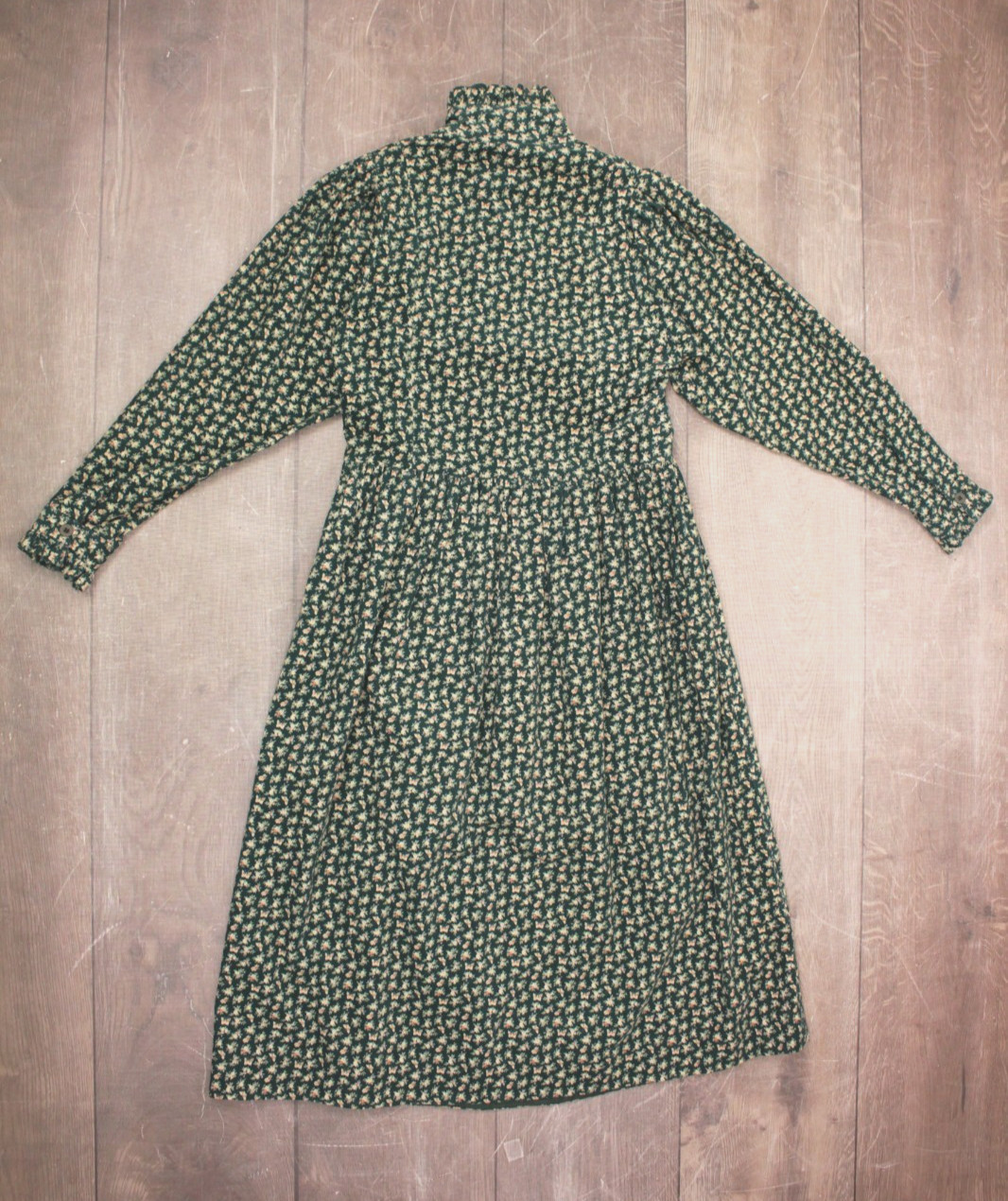 VTG Women’s 80s 90s Green Floral Laura Ashley Corduroy Maxi Dress XS/S