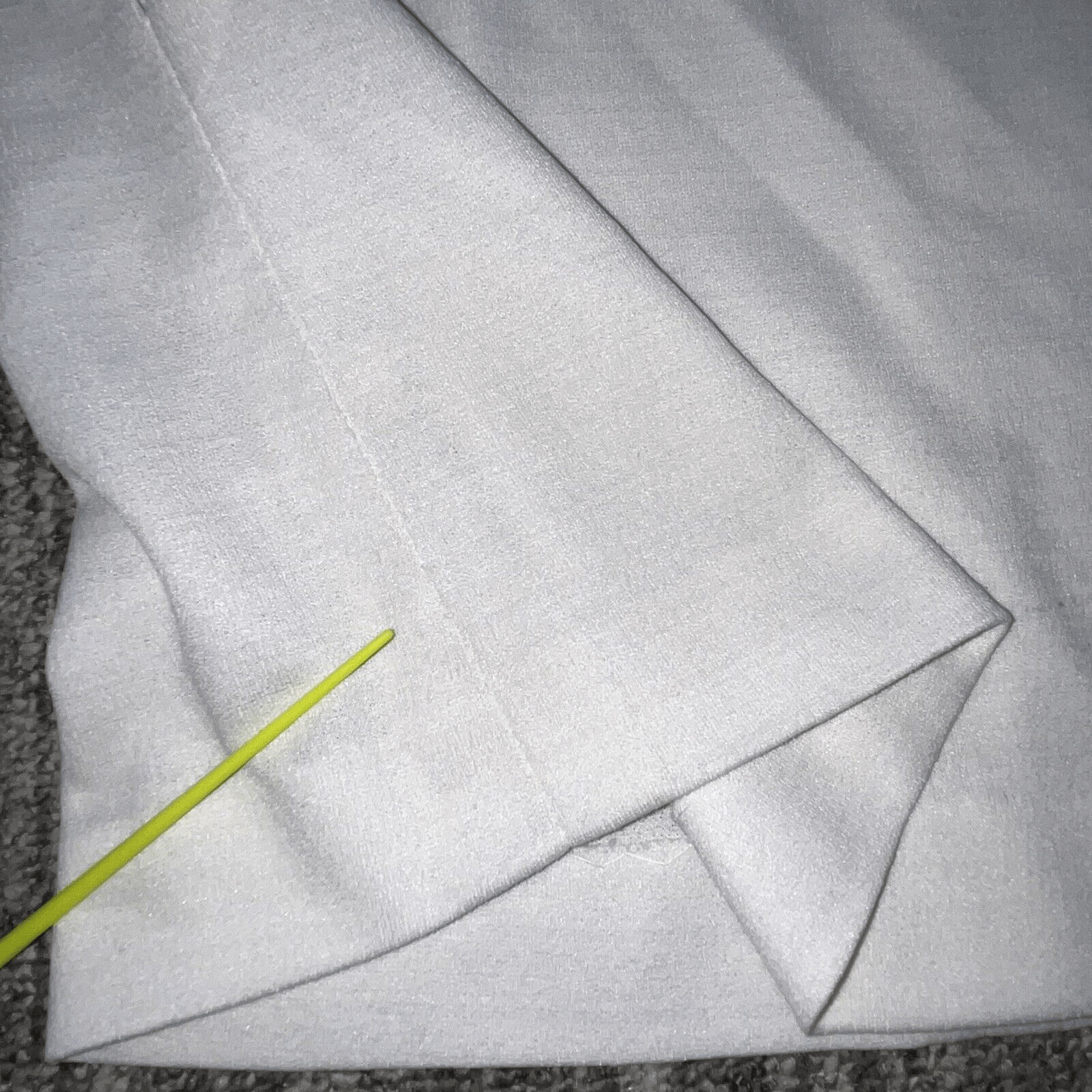 VTG Women’s Size 14 White Shirt Mod 1960s Office Crepe Long Cuffs Costume Flaws