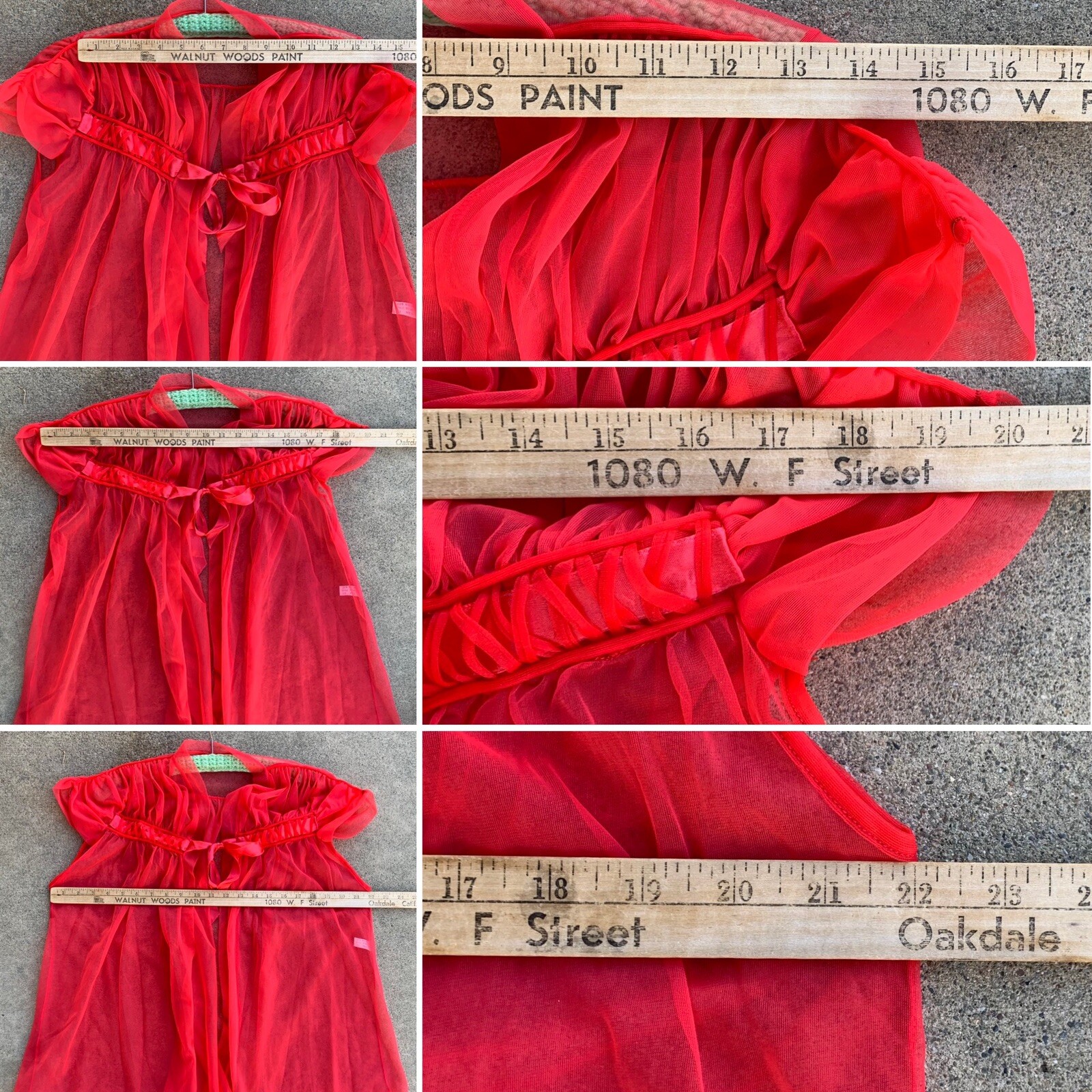 vintage Padora Lingerie made in California sheer nylon bed jacket lingerie top M