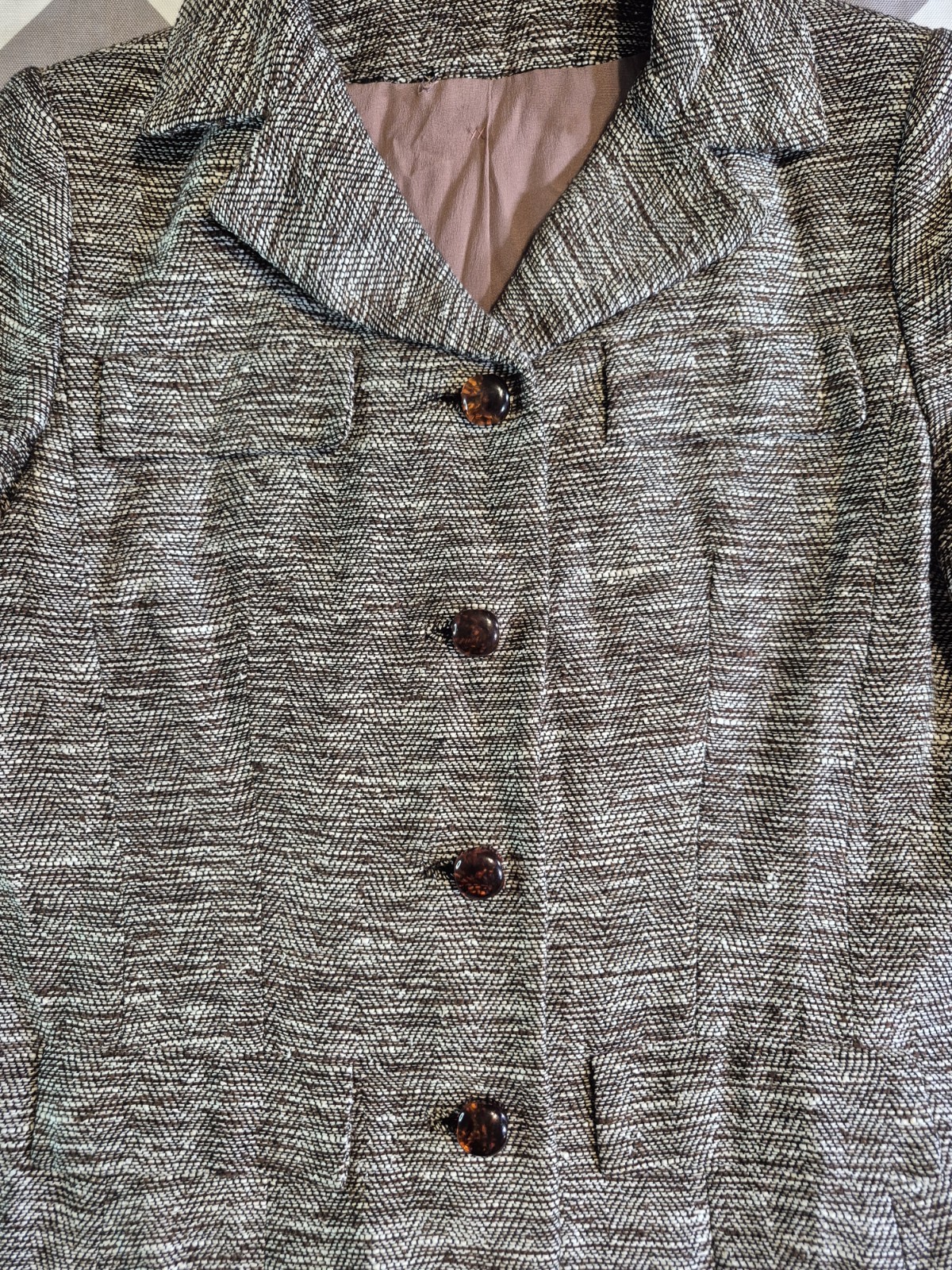Vintage Union Made Tweed 4 Button Blazer Jacket by Davidow USA M? Gray