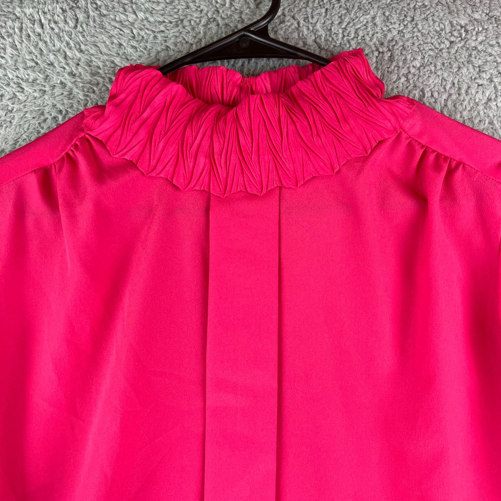 Vintage Rhoda Lee 1970s Pink Blouse Vtg Sz 12 Romantic Ruffled Collar